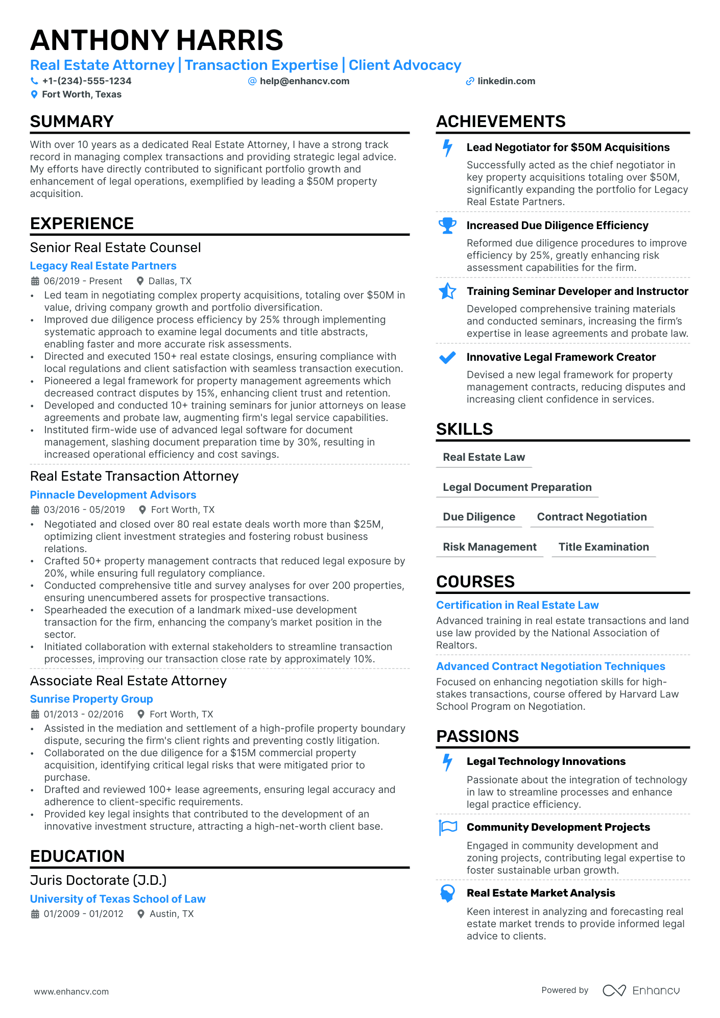 Real Estate Lawyer Resume Example
