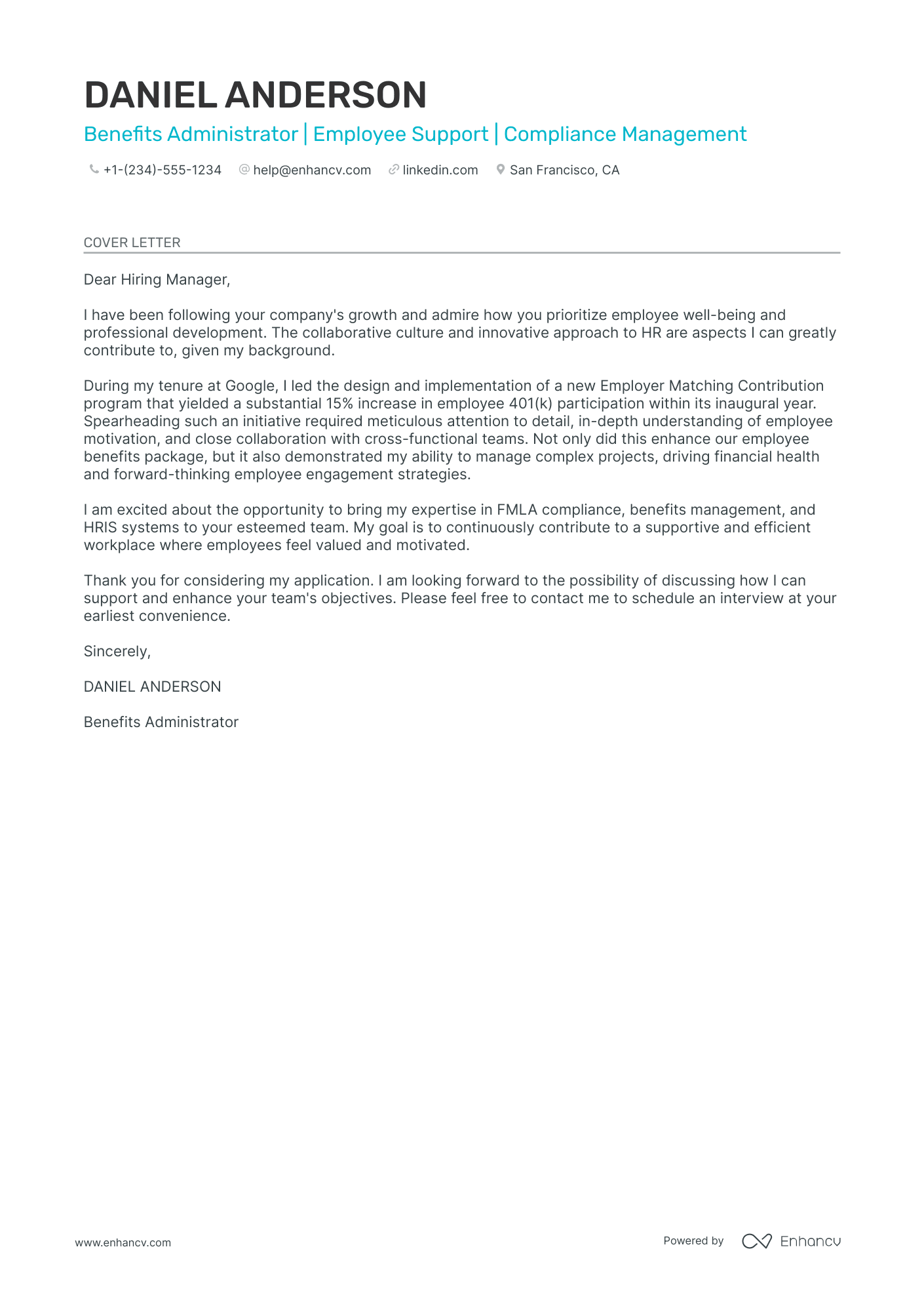 Benefits Analyst Resume Example