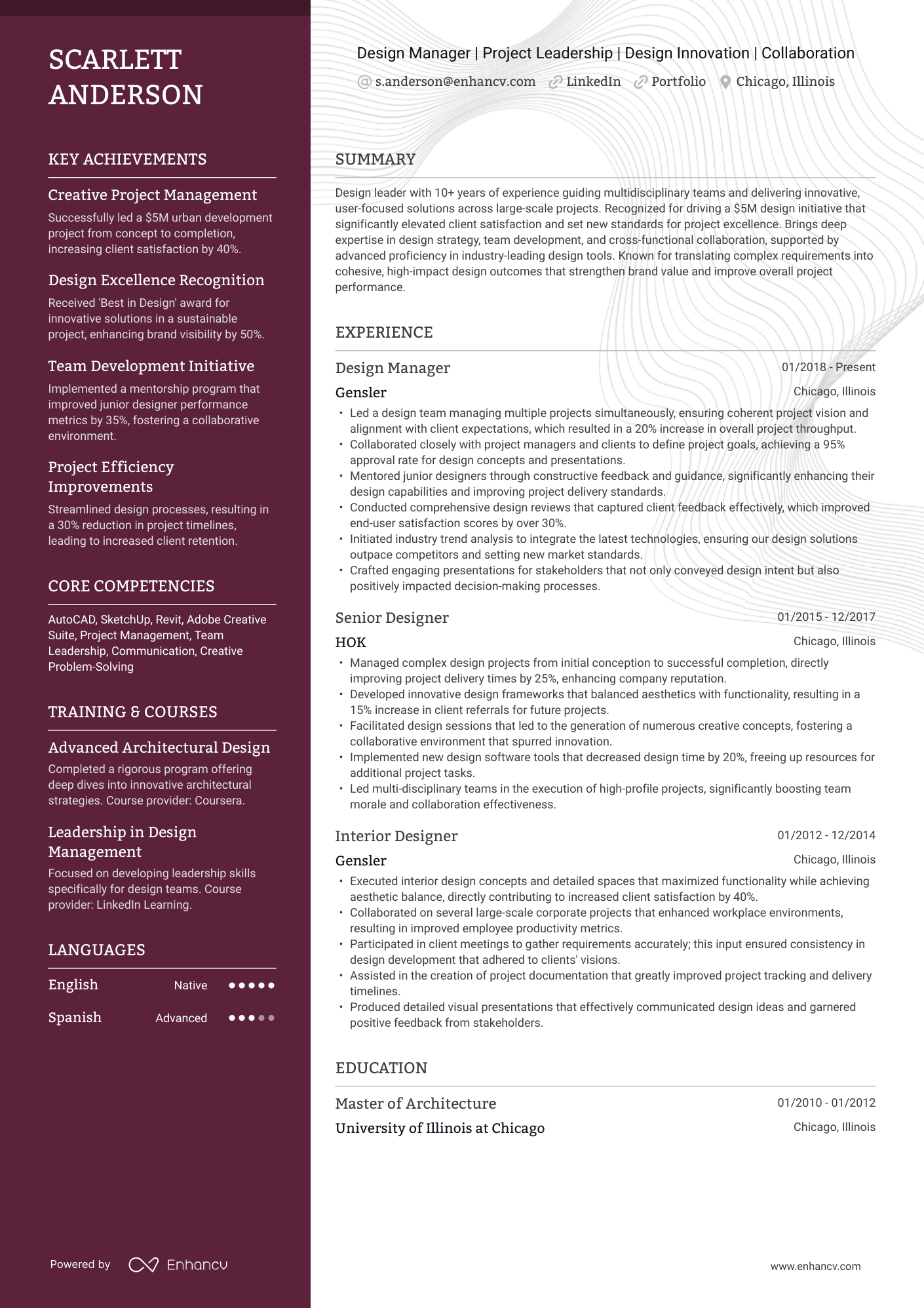 Design Manager Resume Example