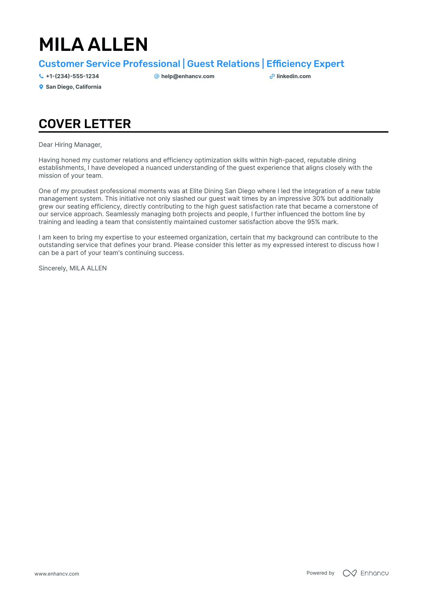 Restaurant Cashier Resume Example