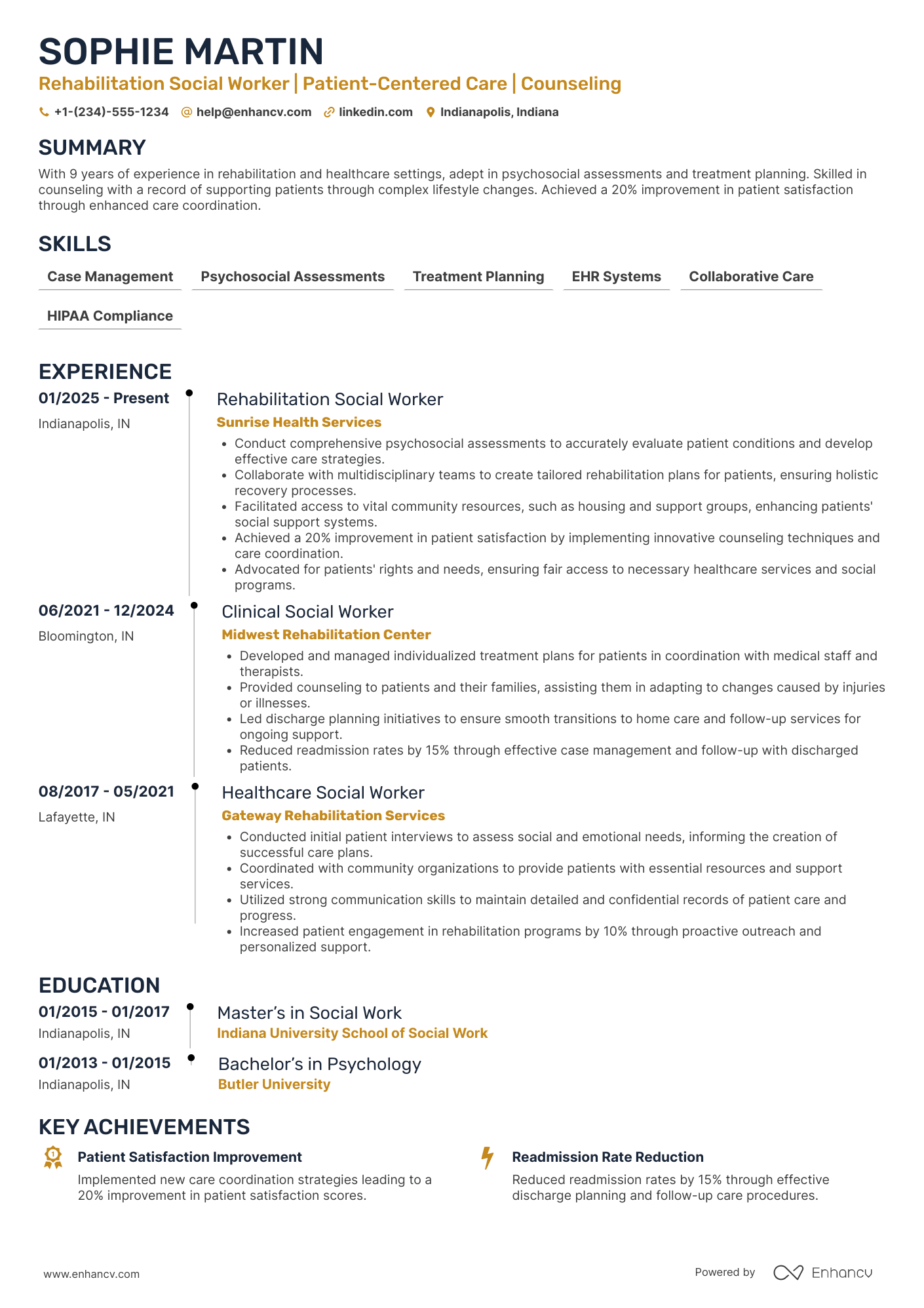 Rehabilitation Social Worker Resume Example