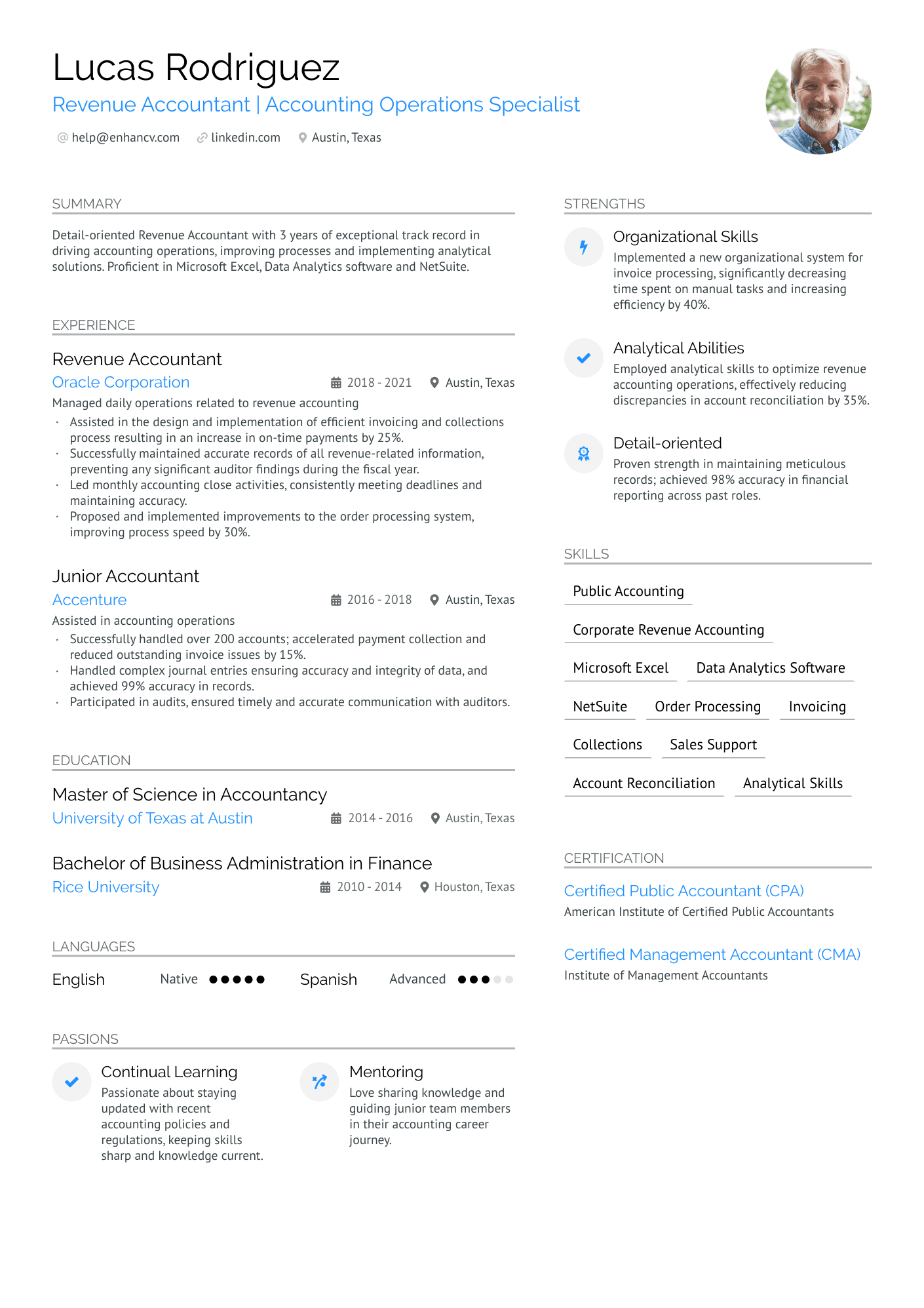 Revenue Tax Accountant Resume Example