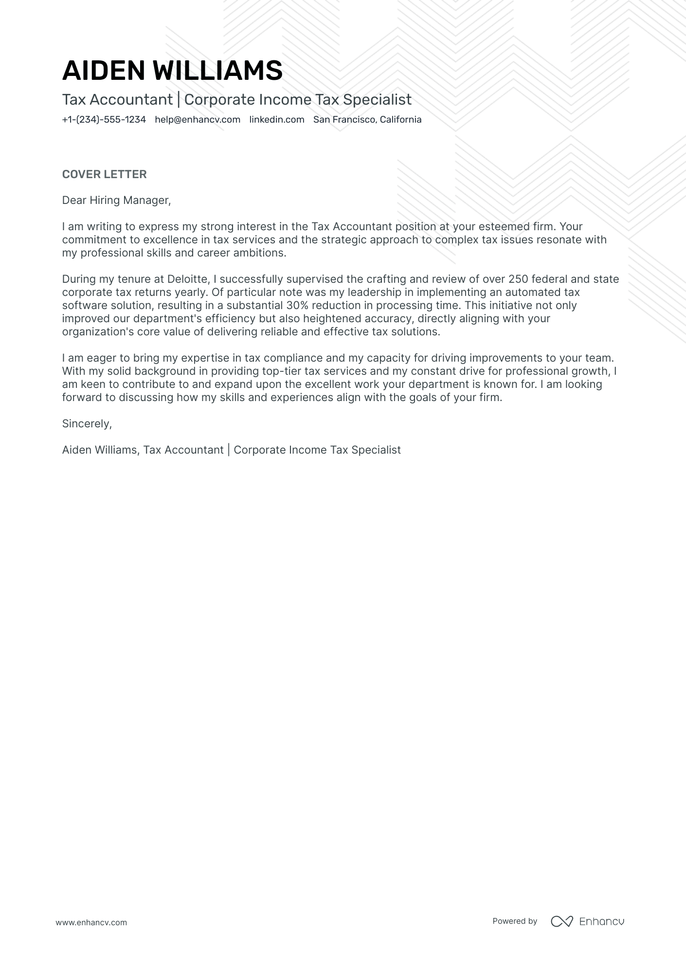 Tax Accountant Resume Example