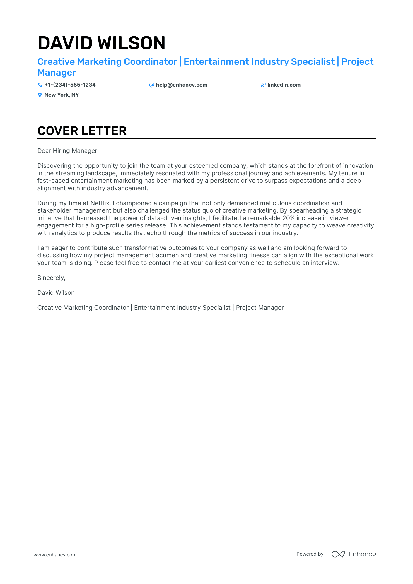Creative Marketing Resume Example