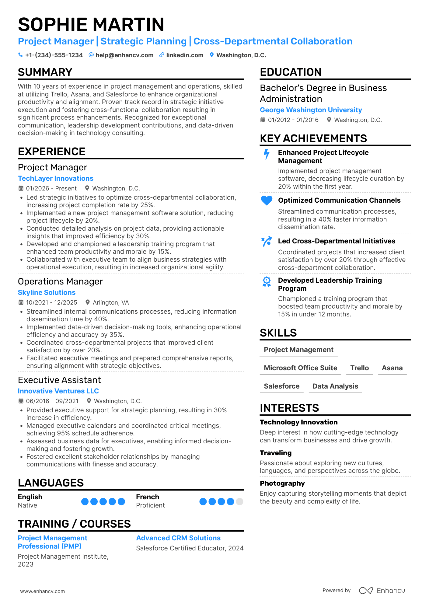 Junior Chief of Staff Resume Example