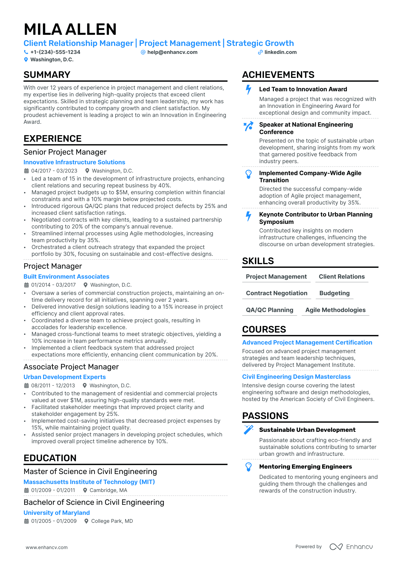 CRM Project Manager Resume Example