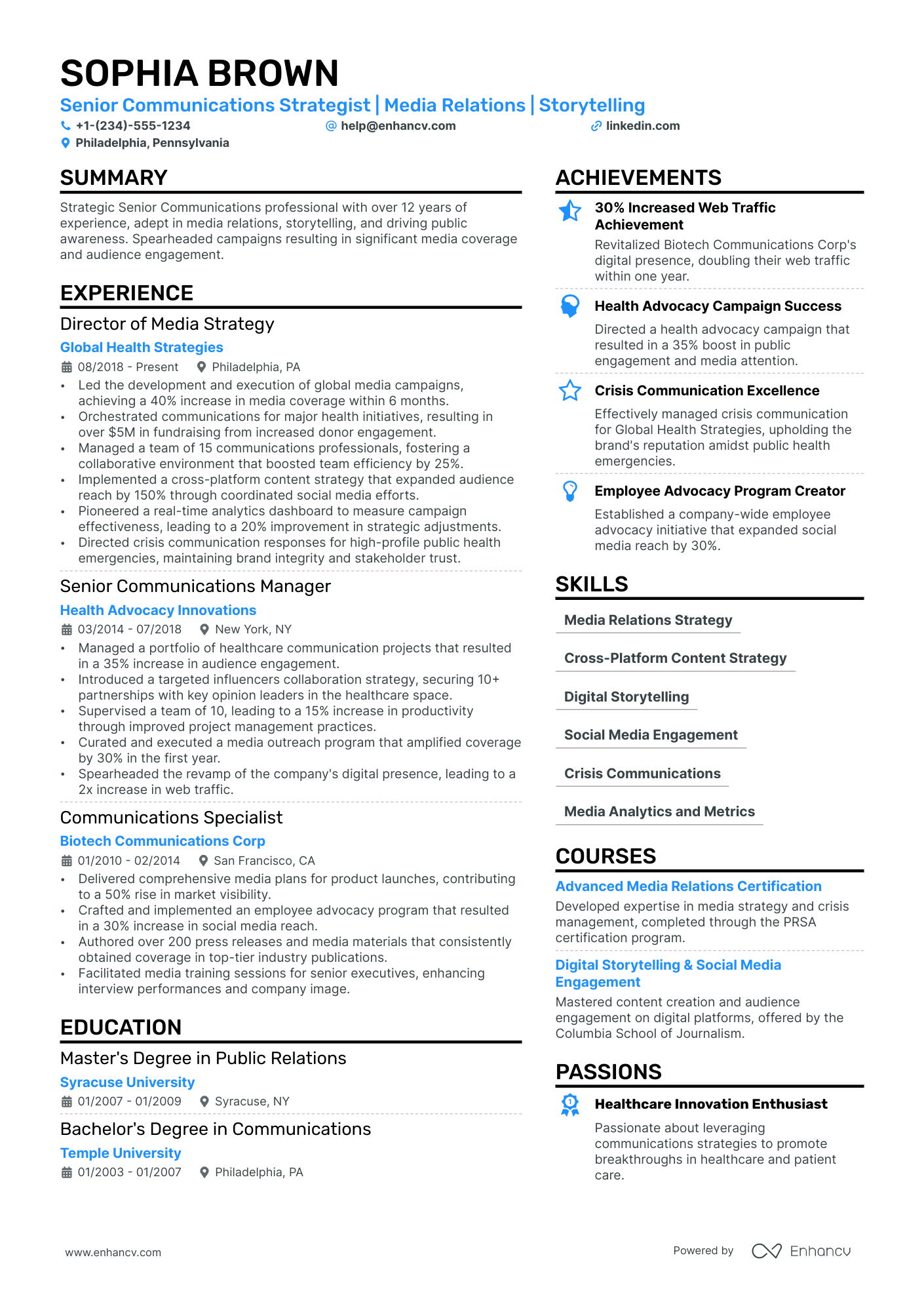 News Director Resume Example