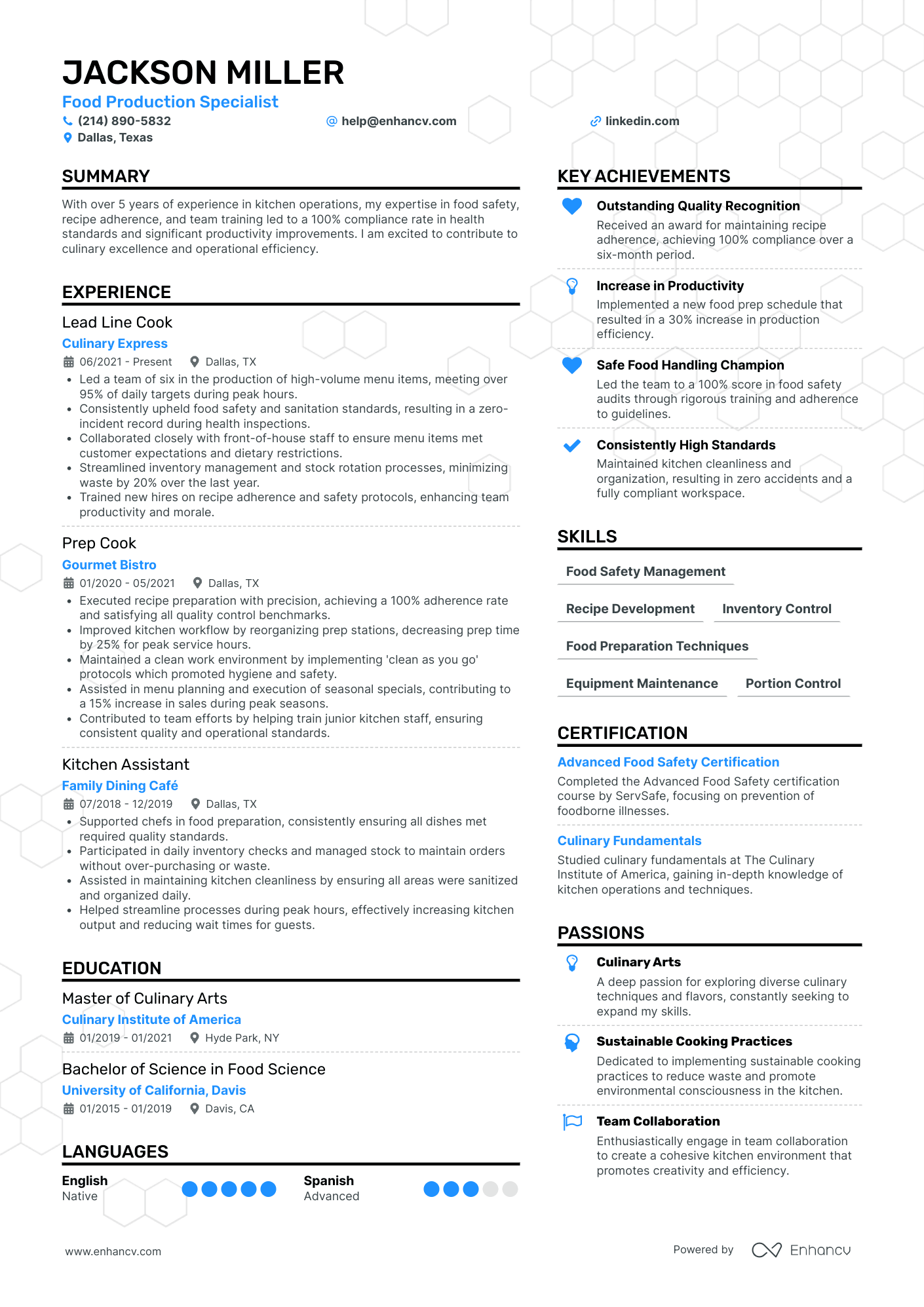 Line Cook Resume Example