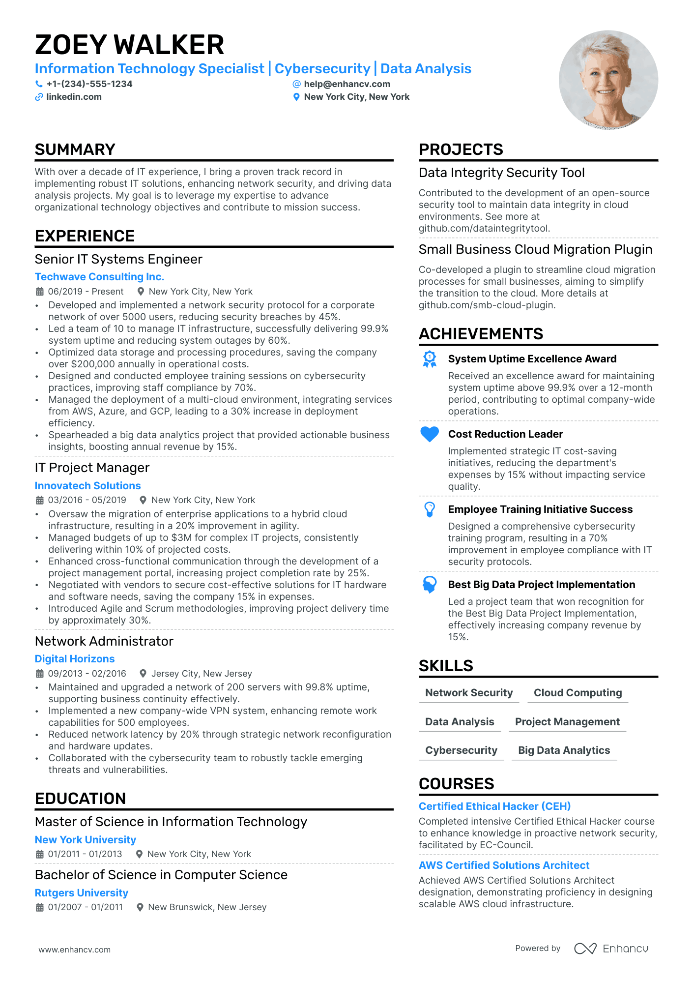 IT Specialist Resume Example