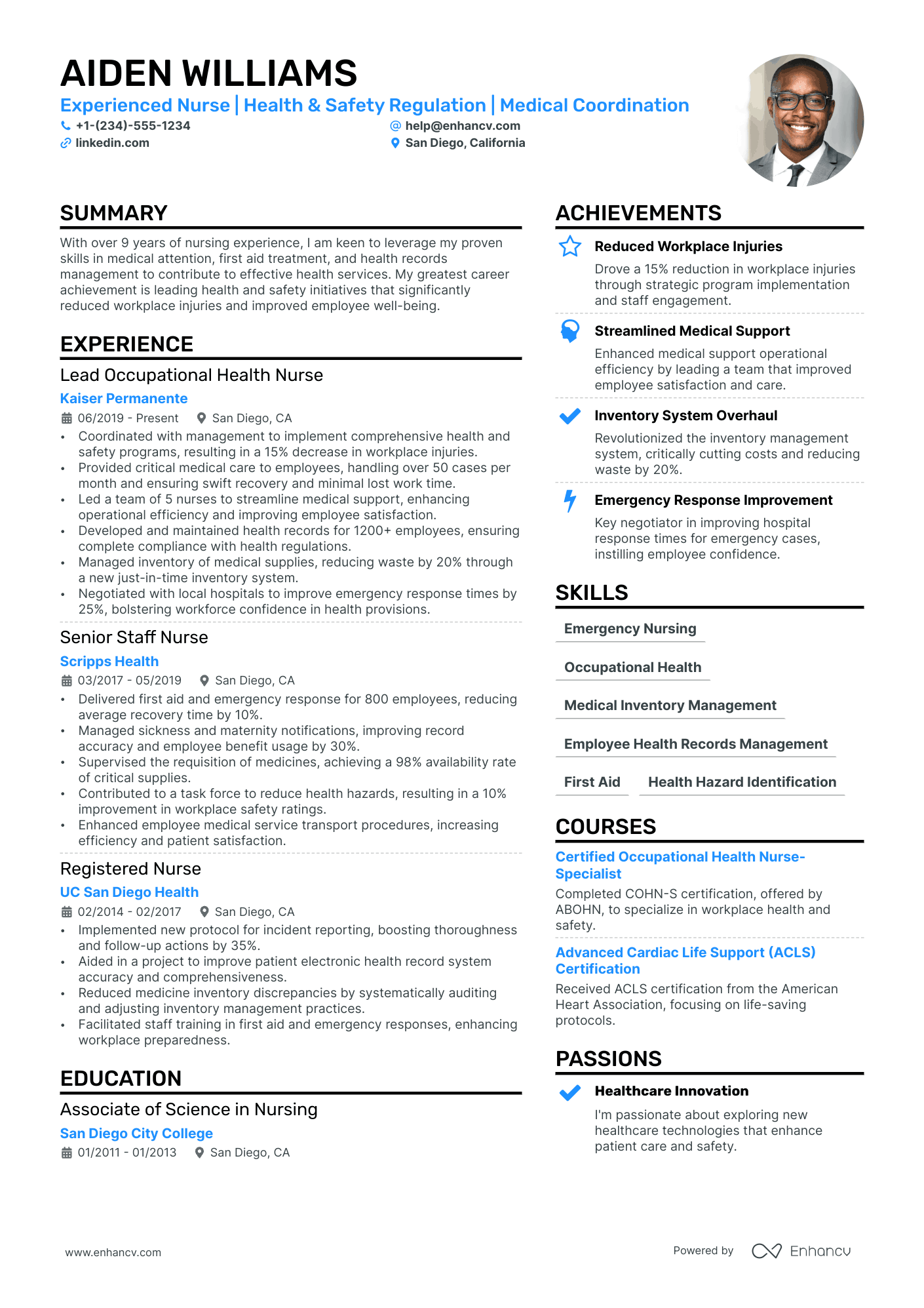 Company Nurse Resume Example