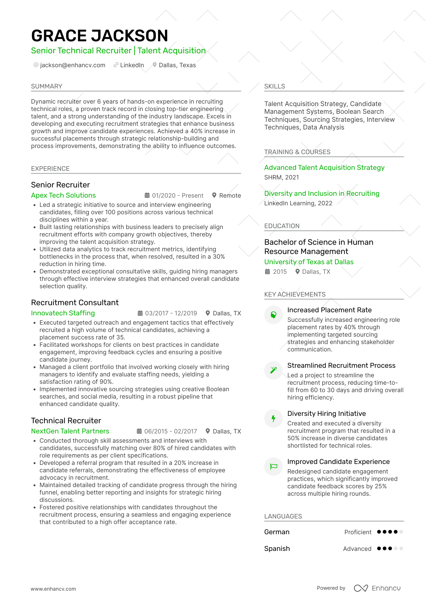 Recruiter Resume Example