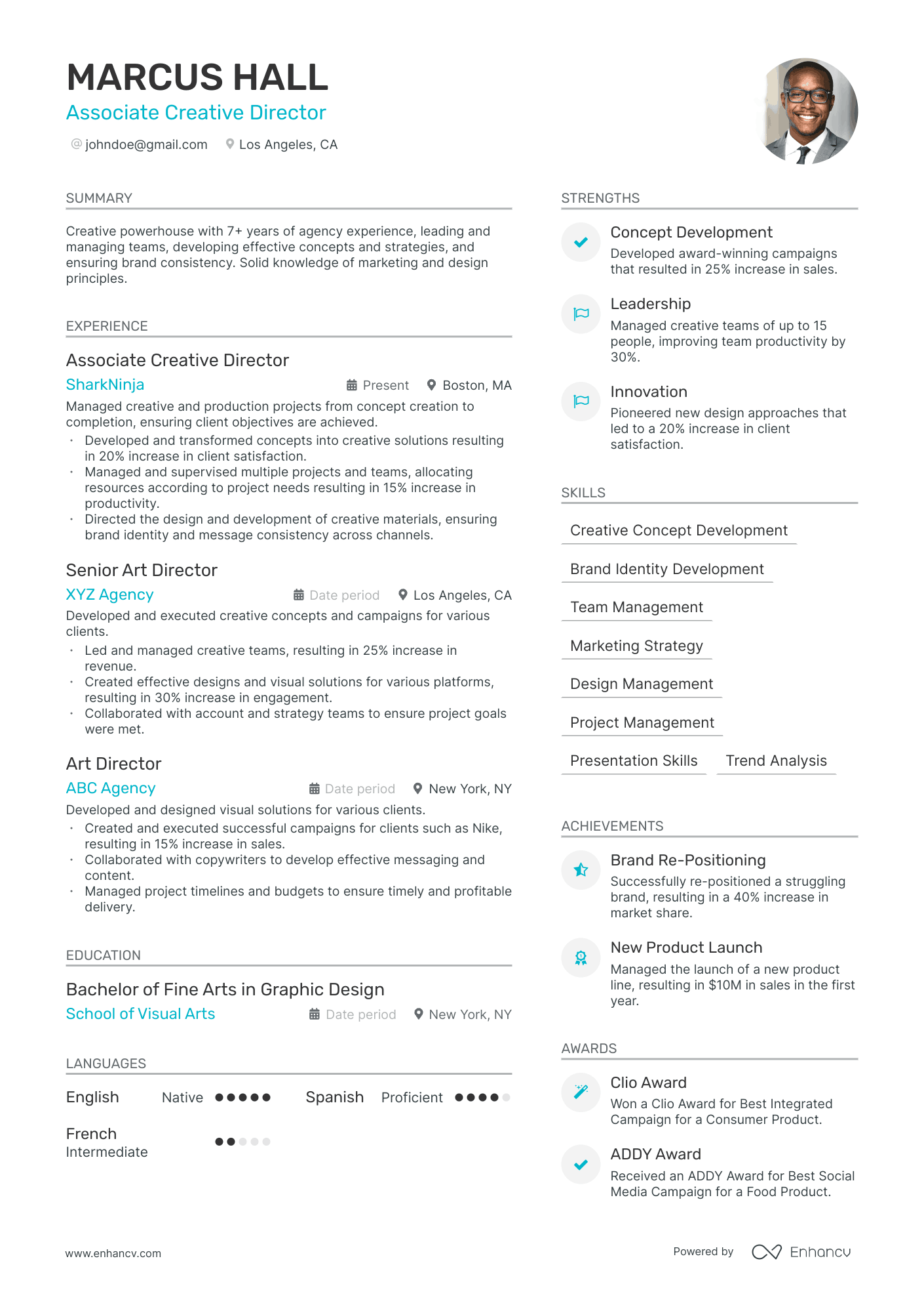 Associate Creative Director Resume Example