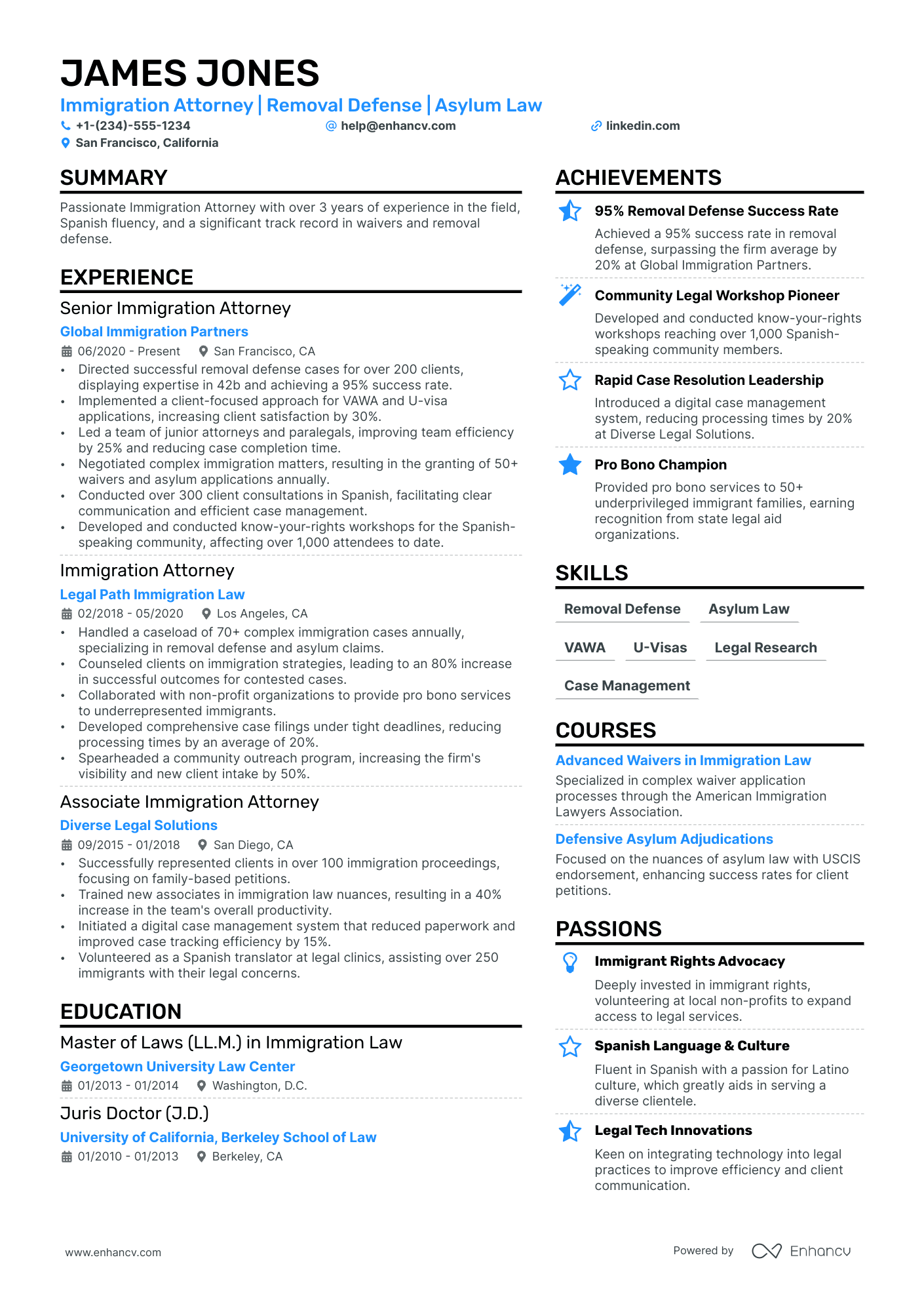 Immigration Lawyer Resume Example