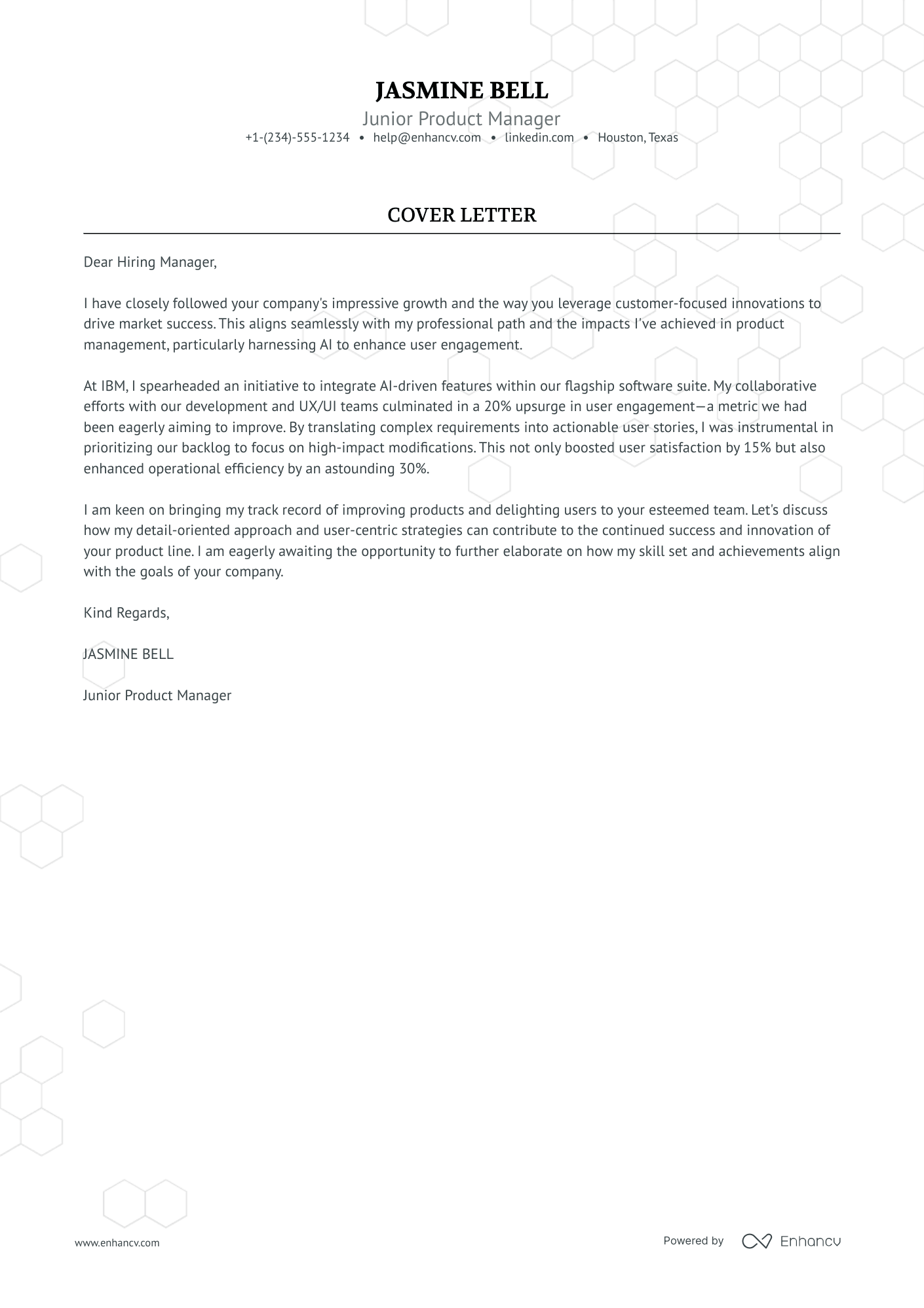 Junior Product Manager Resume Example