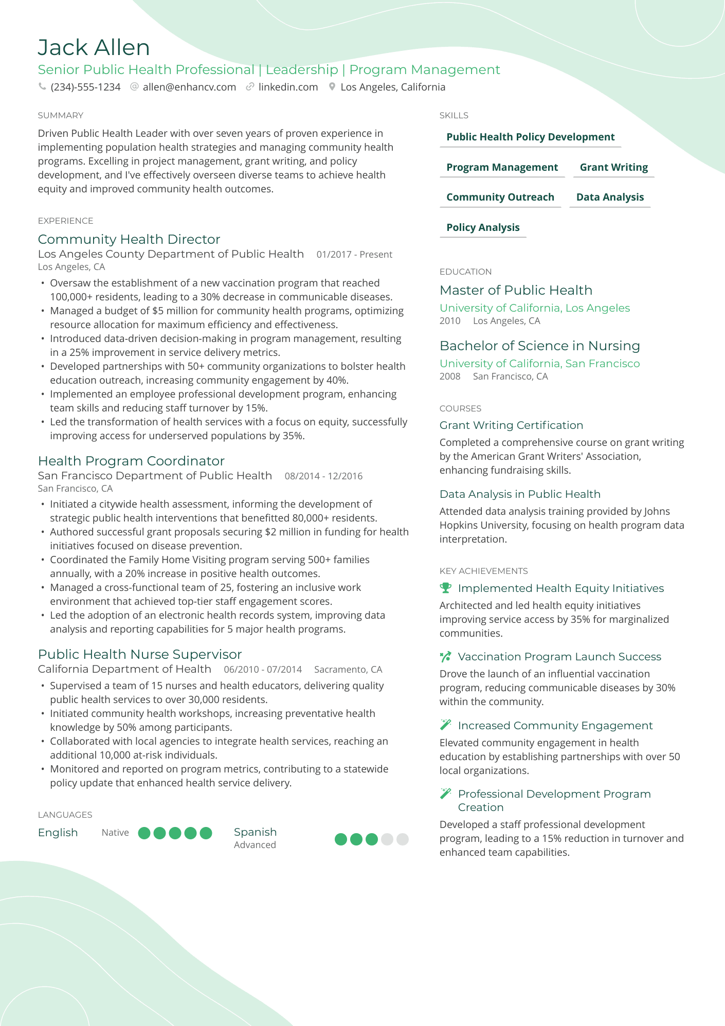 Healthcare Program Manager Resume Example