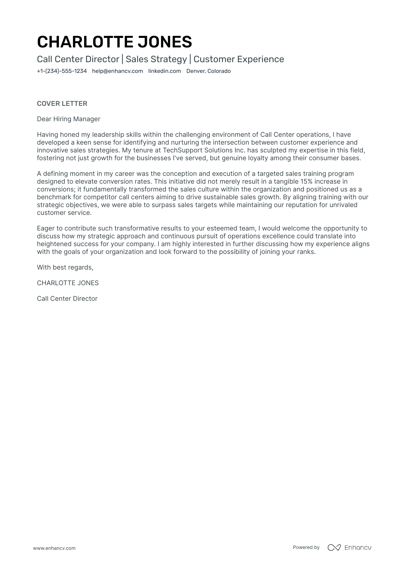 Call Center Director Resume Example