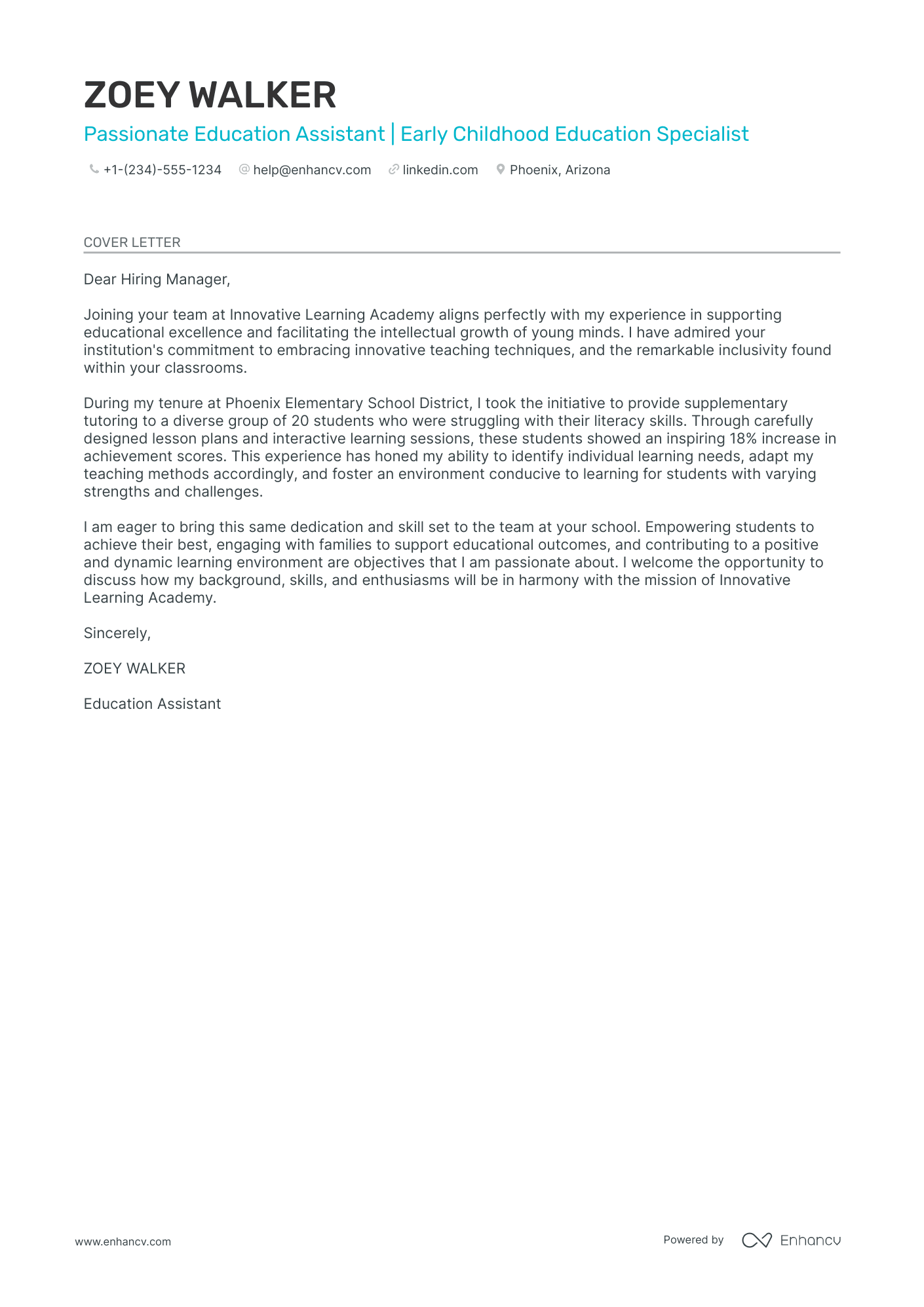 Beginner Teacher Assistant Resume Example