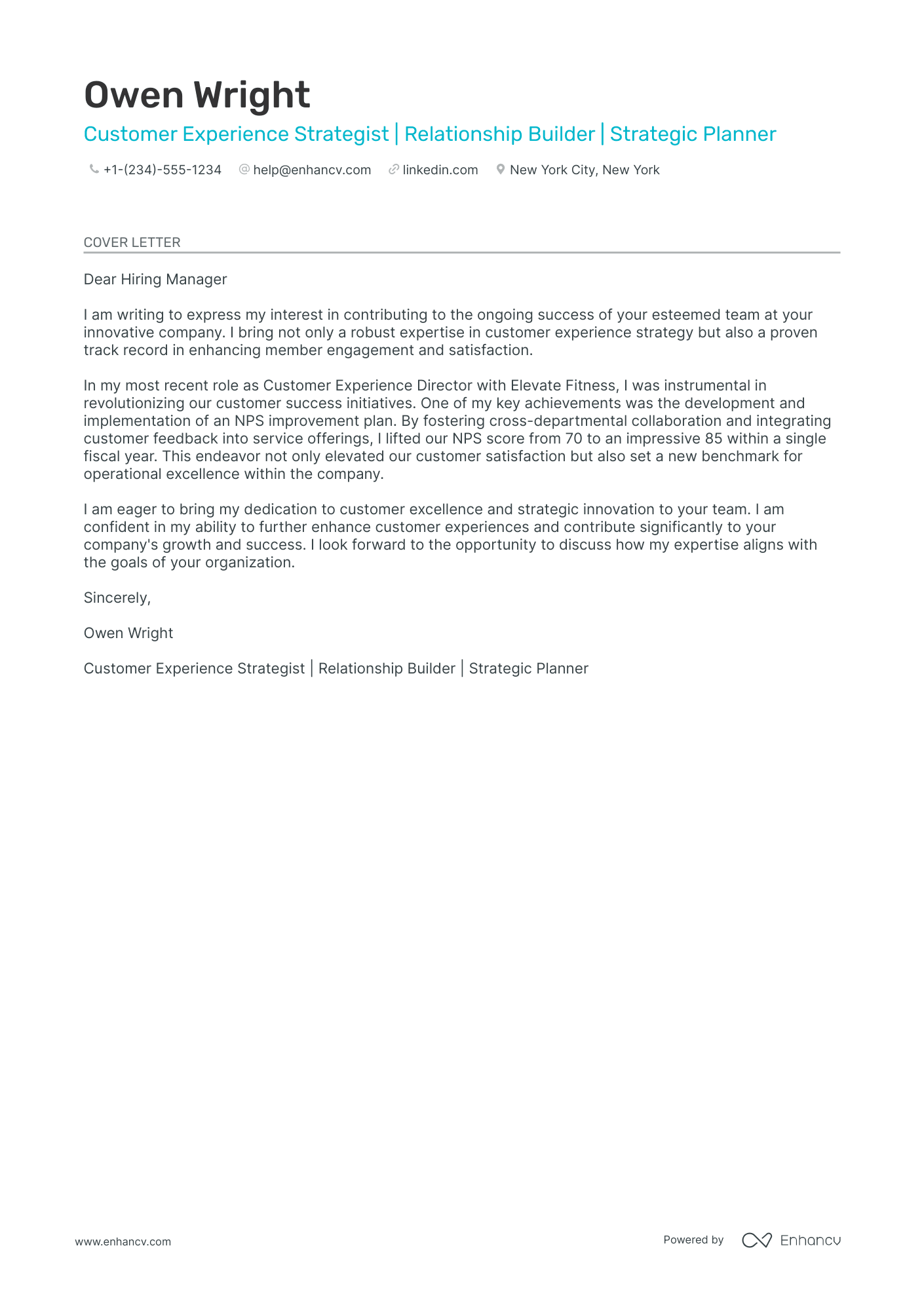 Hospitality Manager Resume Example