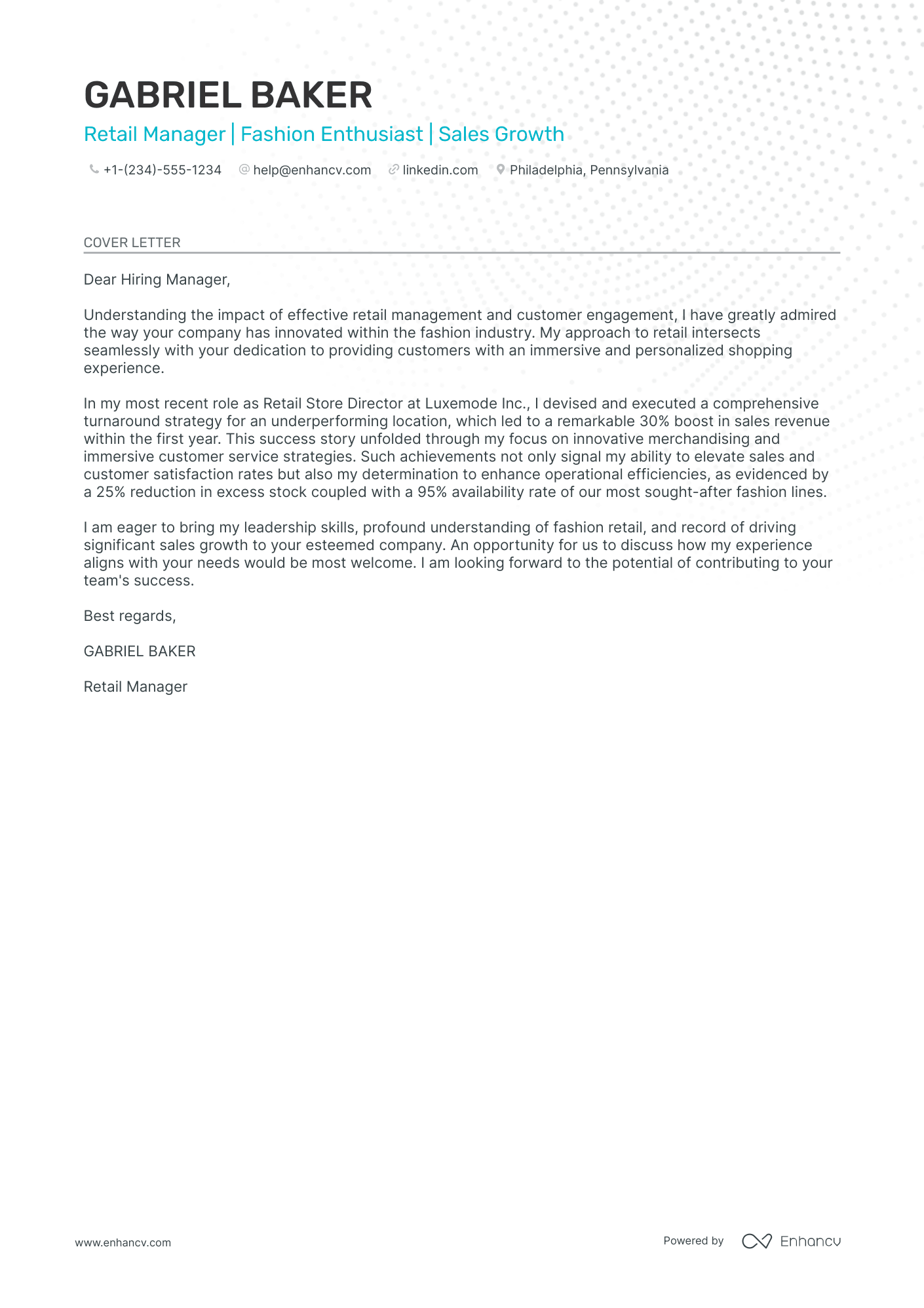 Clothing Store Resume Example