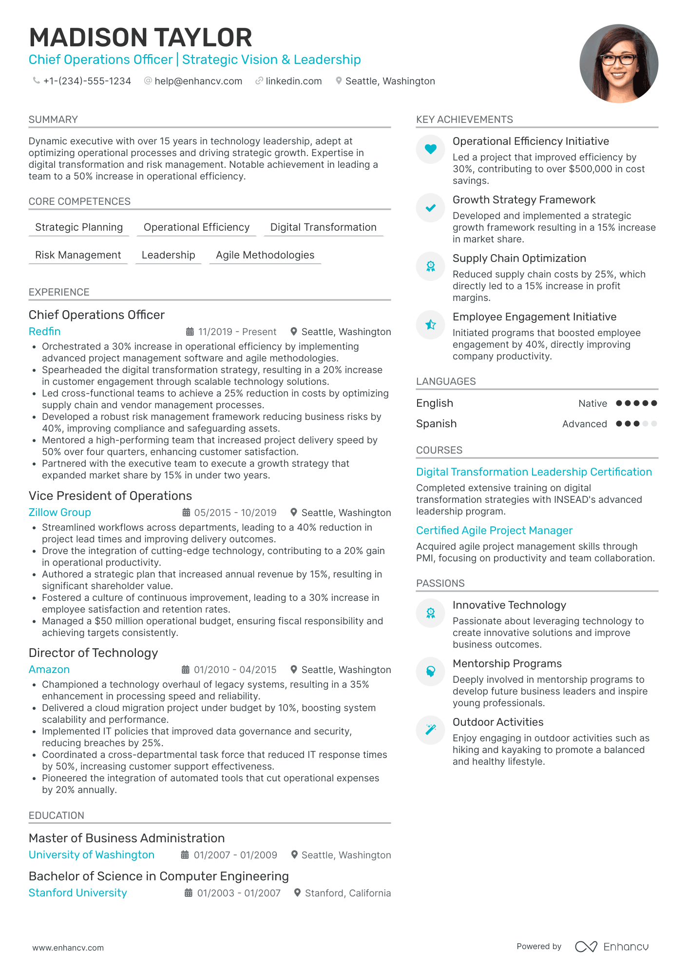 Chief Data Officer in Marine and Maritime Services Resume Example