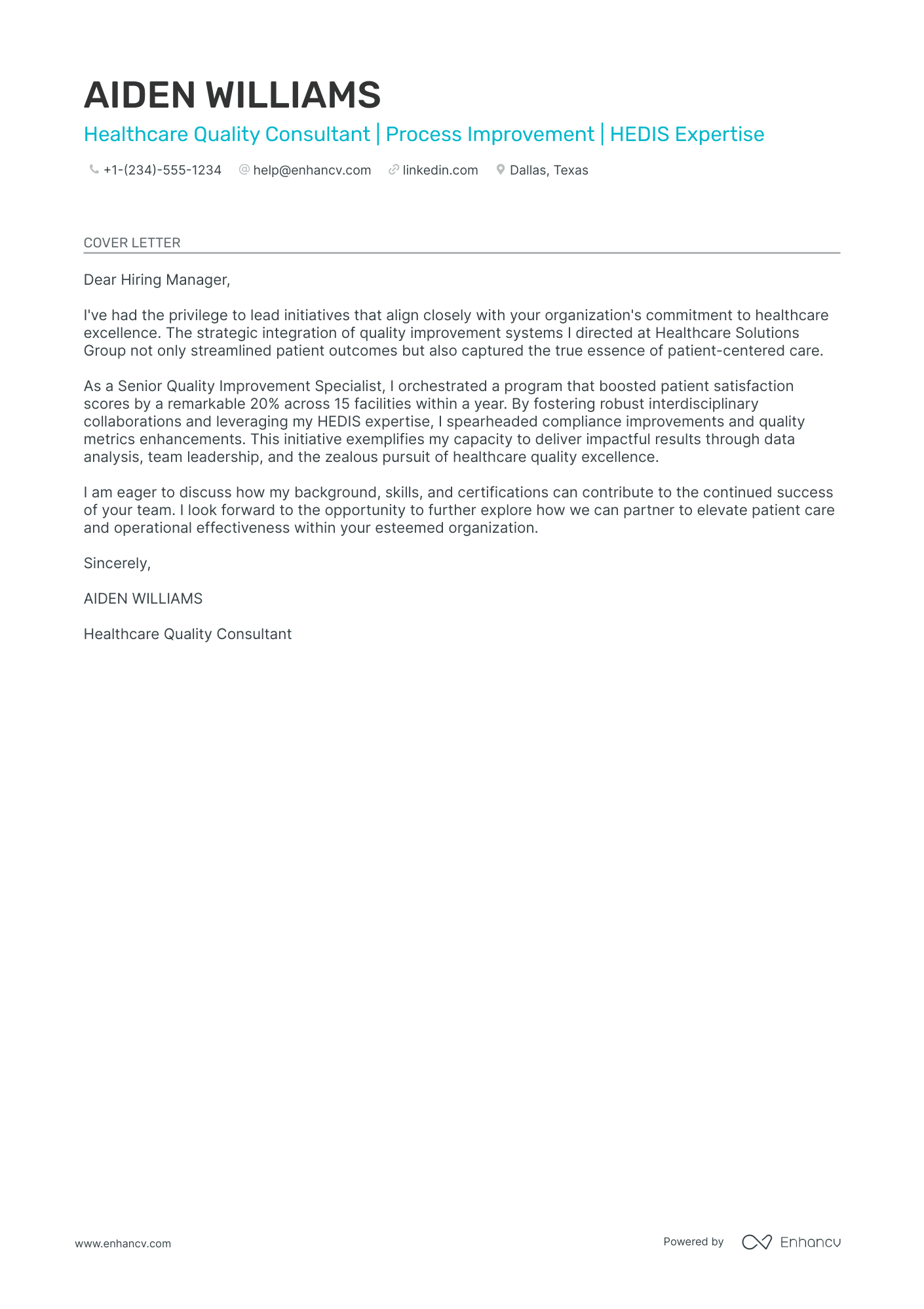 Quality Consultant Resume Example