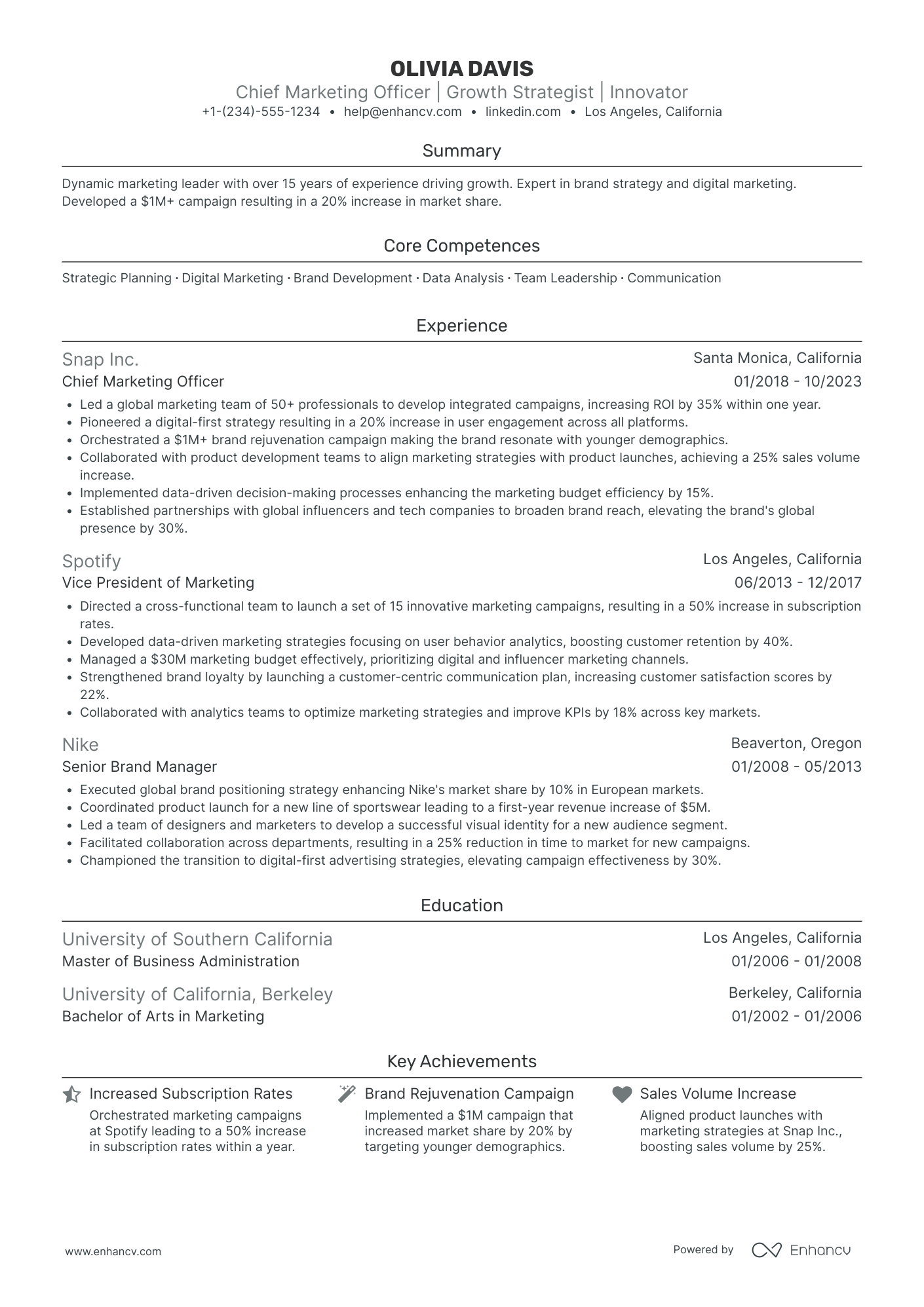 Chief Networking Officer in Nonprofit Resume Example