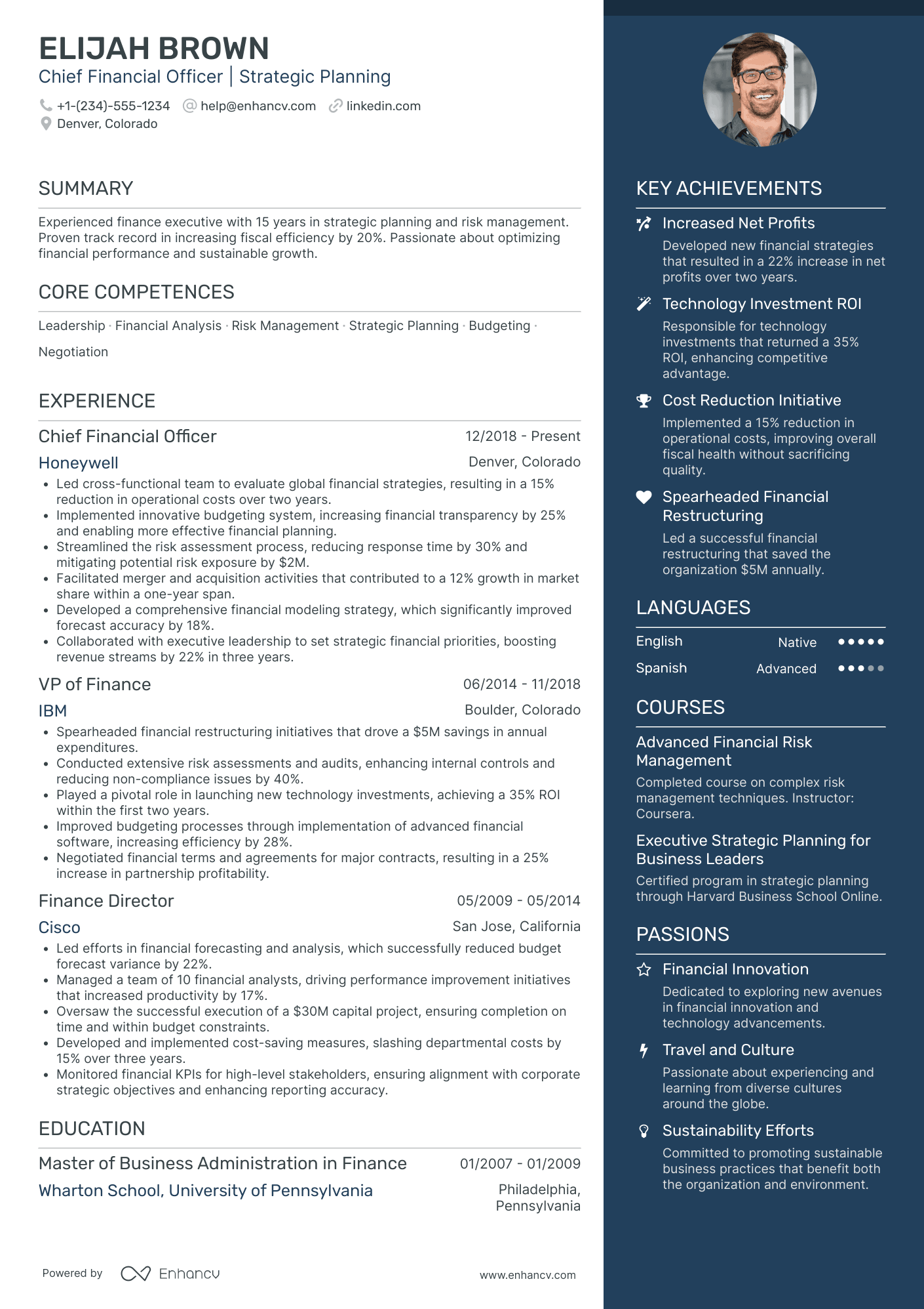 Chief Analytics Officer in Retail Resume Example
