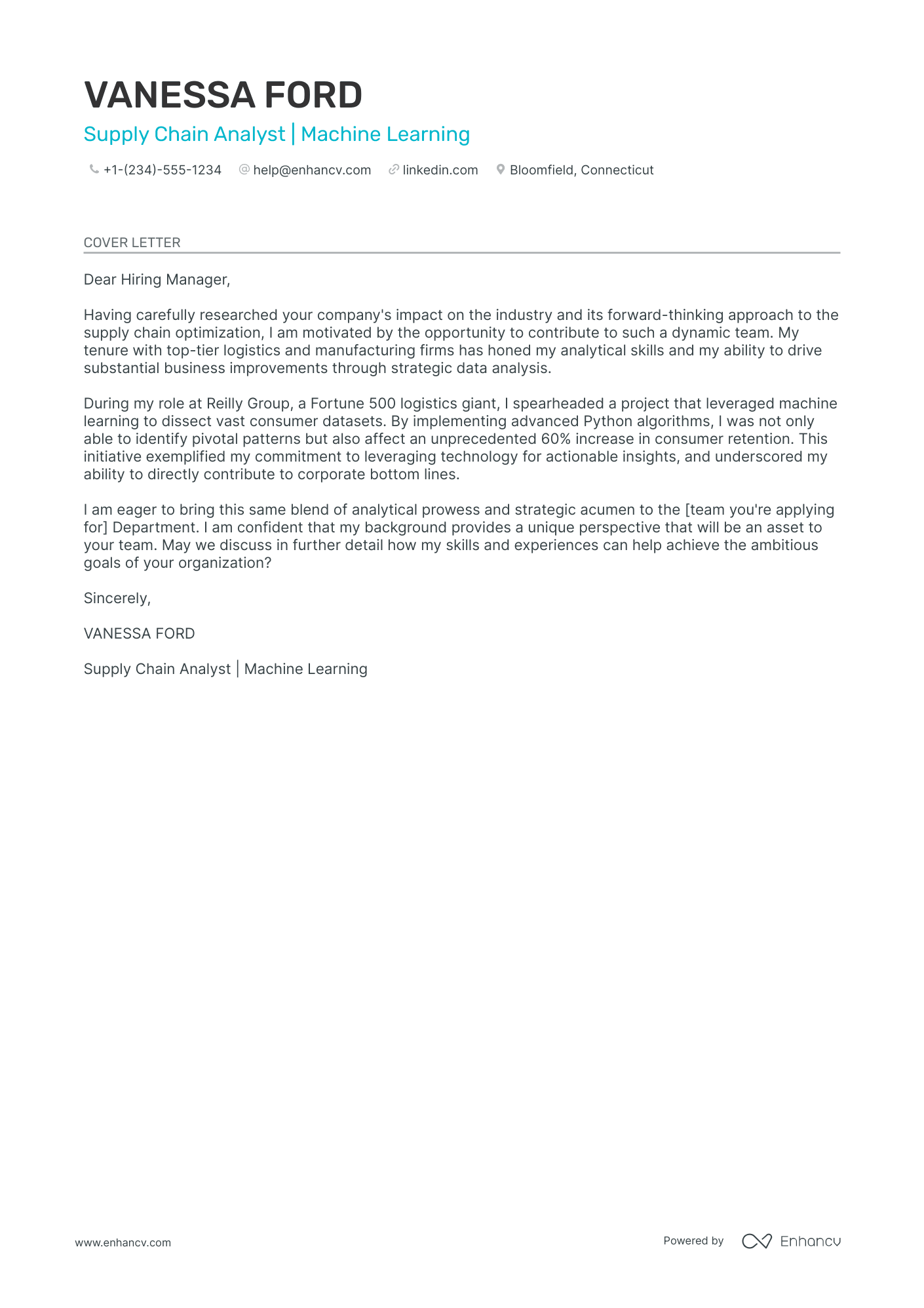 Supply Chain Analyst Resume Example