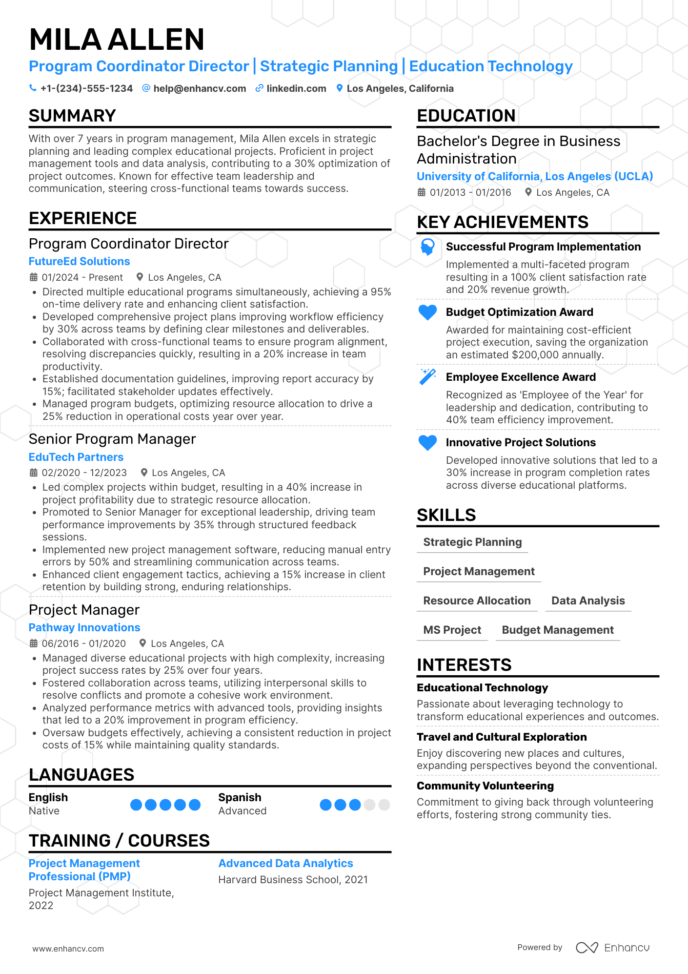 Program Coordinator Director Resume Example