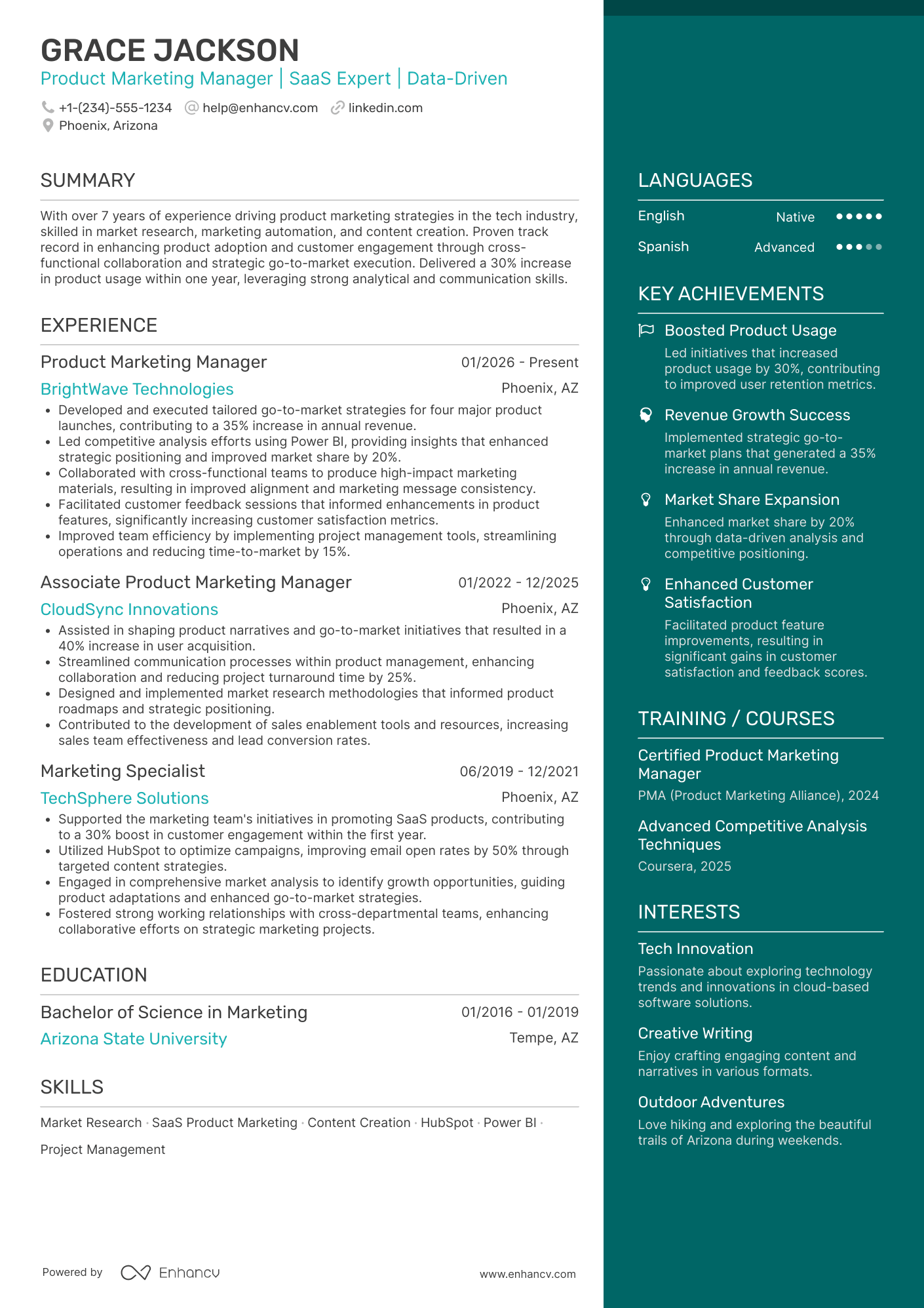 Associate Product Marketing Manager Resume Example