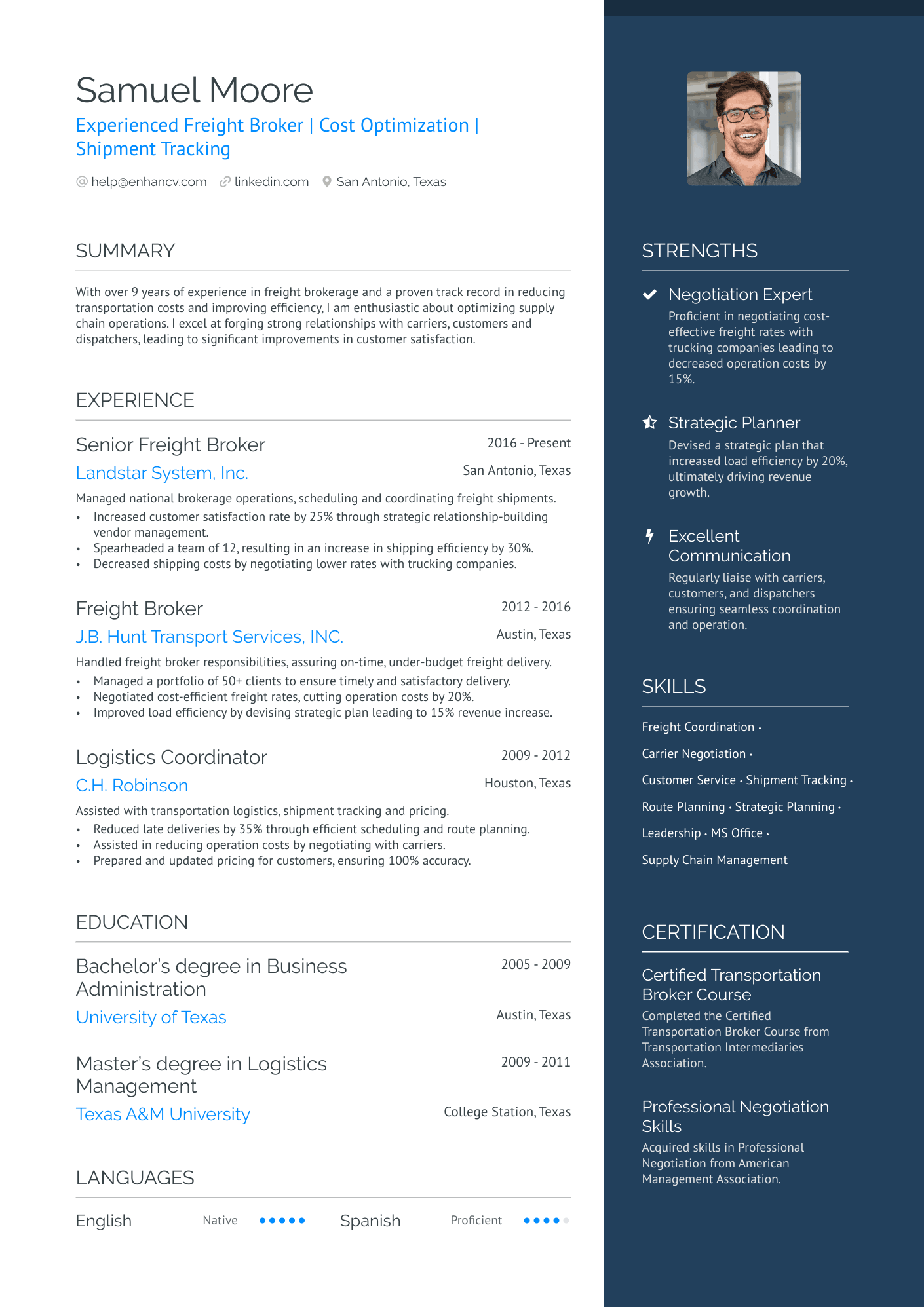 Freight Broker Resume Resume Example