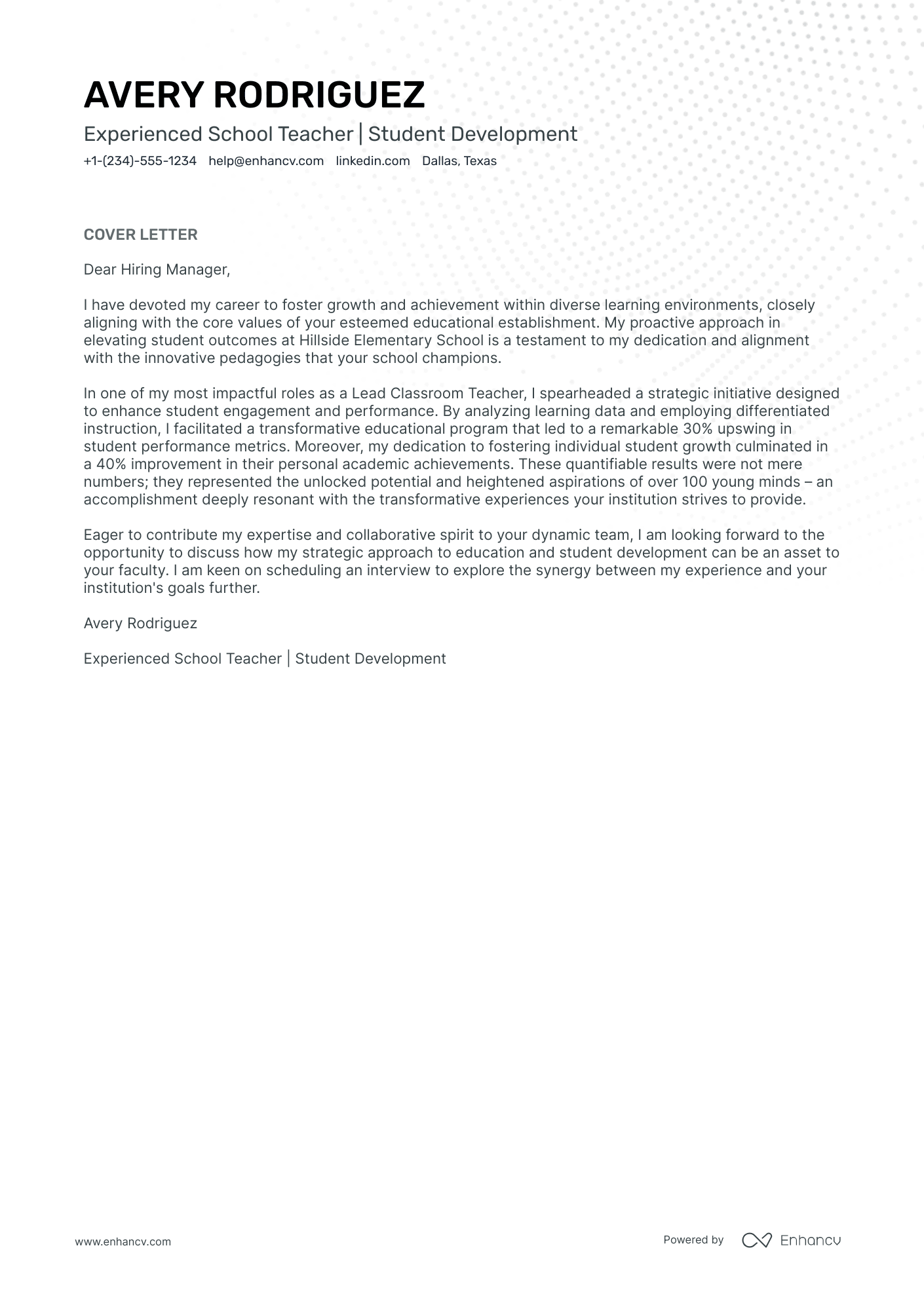 Middle School English Teacher Resume Example