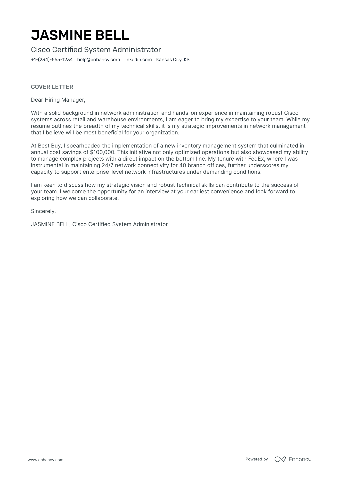 System Administrator Resume Example