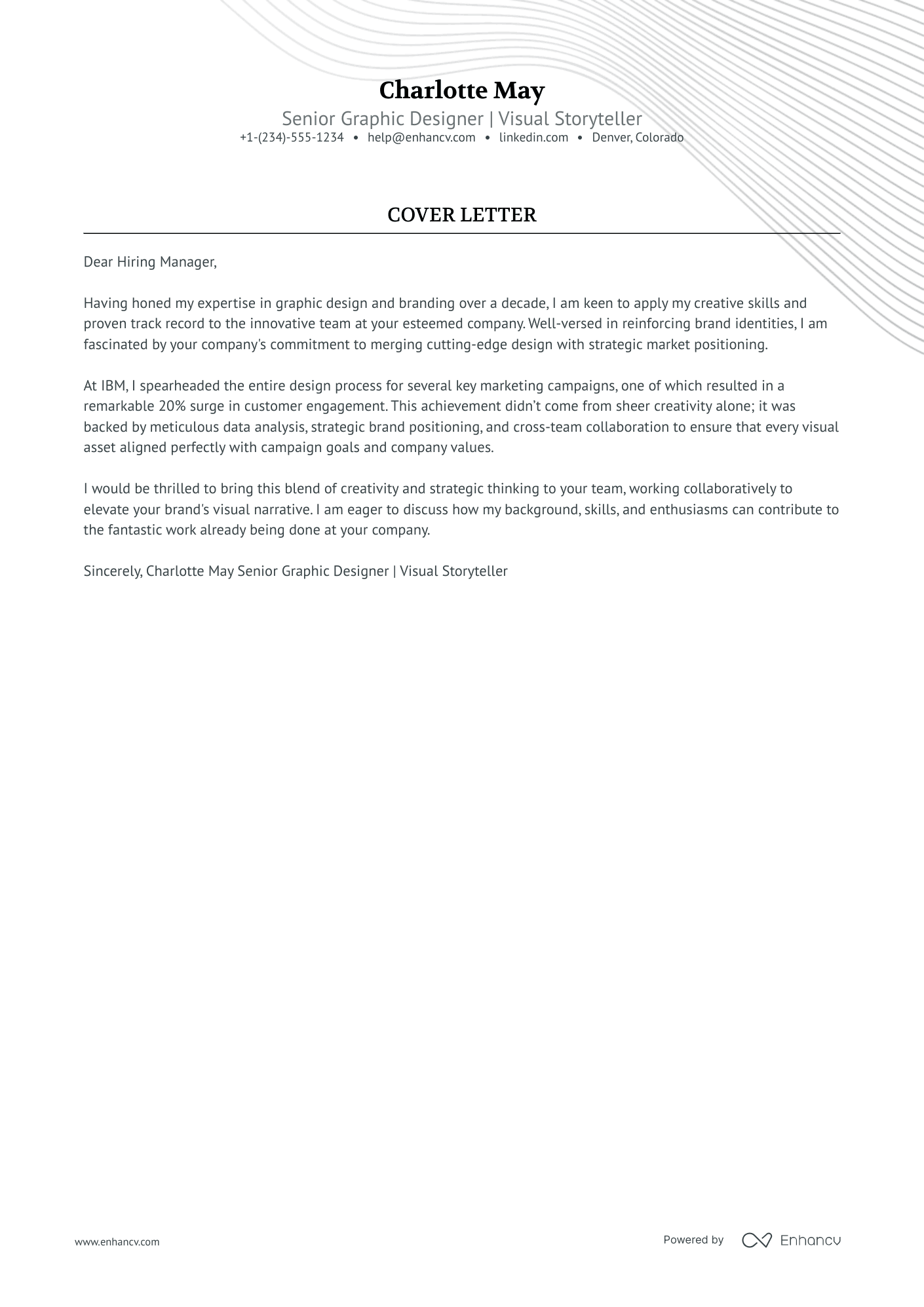 Senior Graphic Designer Resume Example