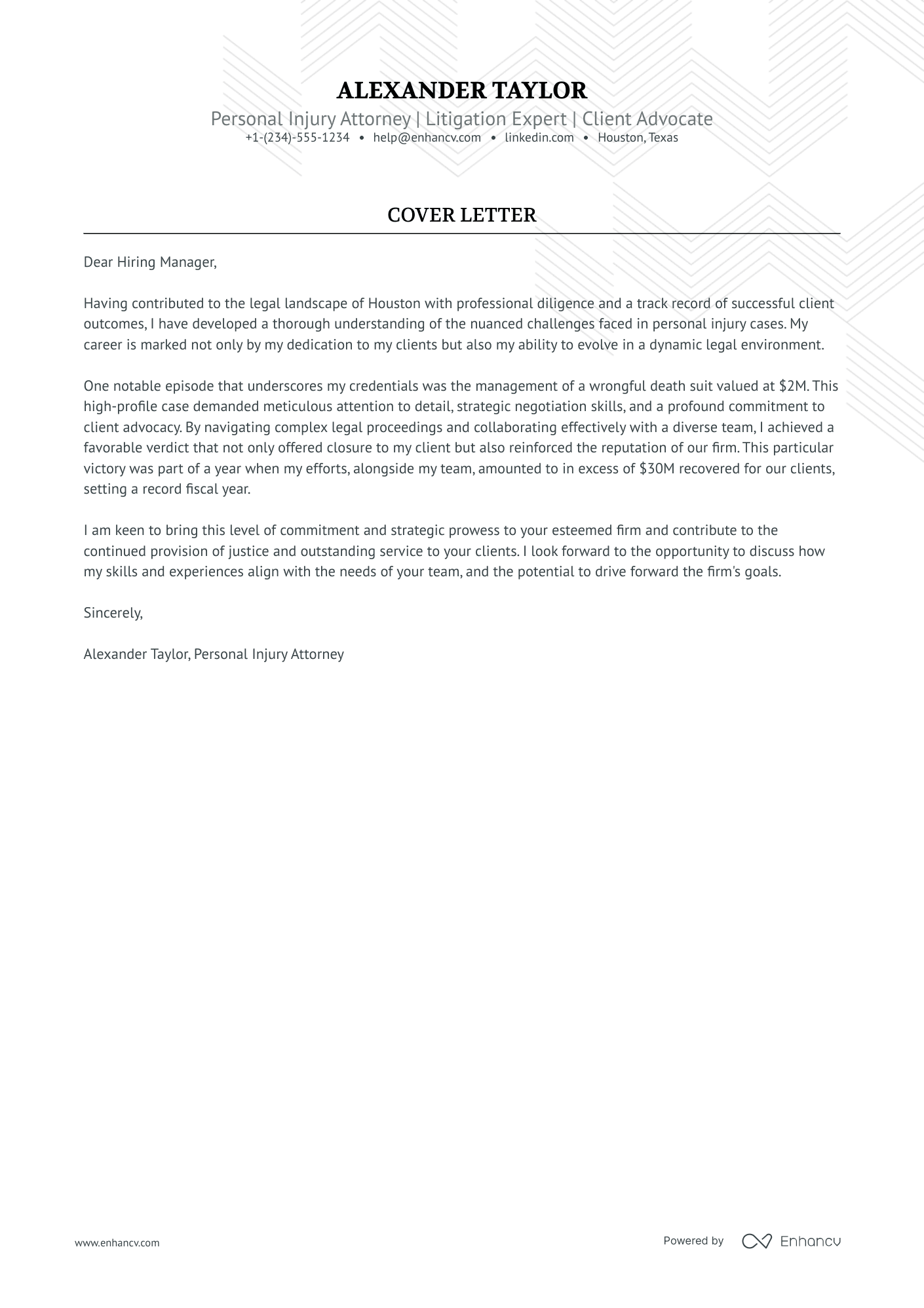 Personal Injury Lawyer Resume Example