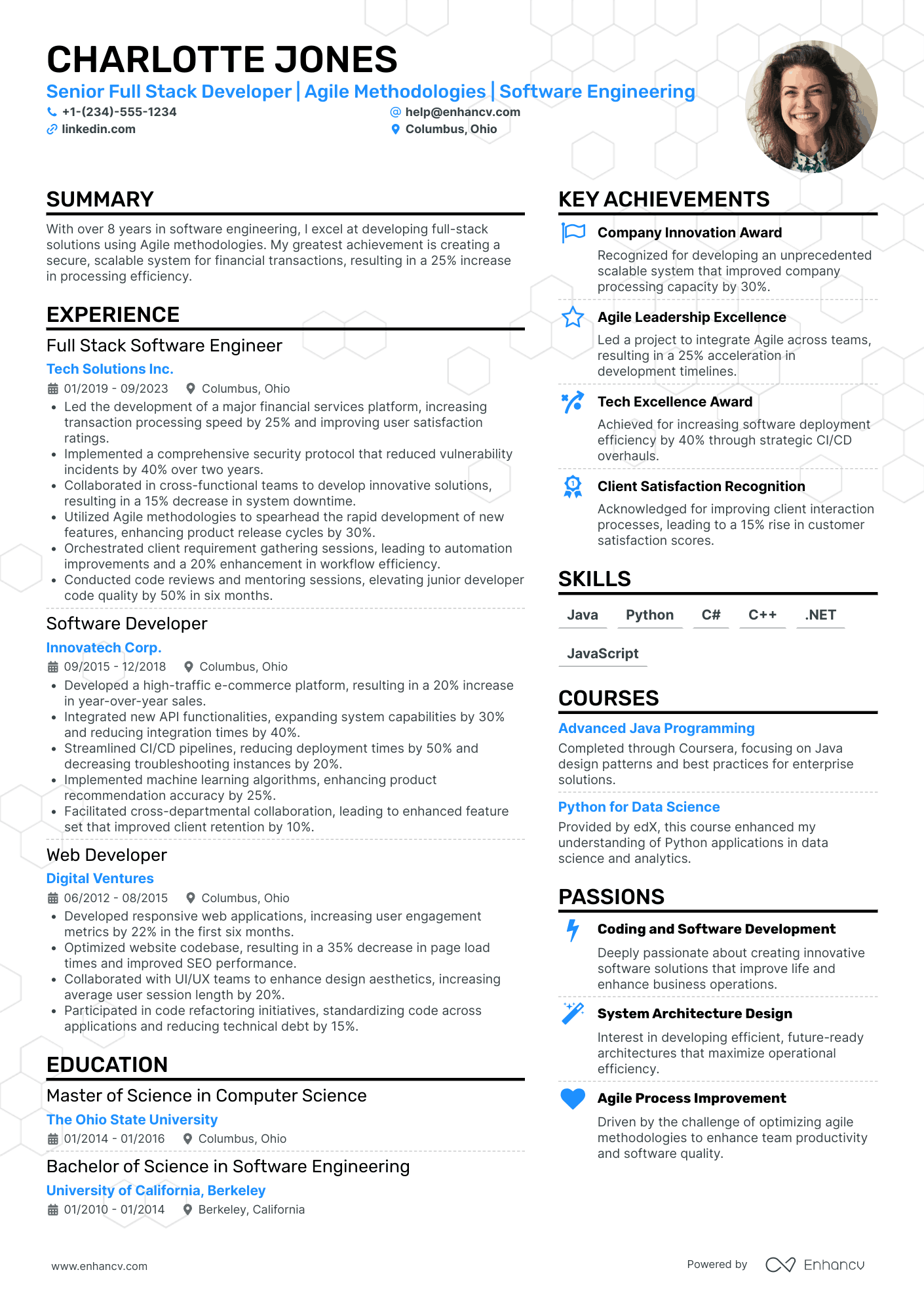 Full Stack Software Engineer Resume Example