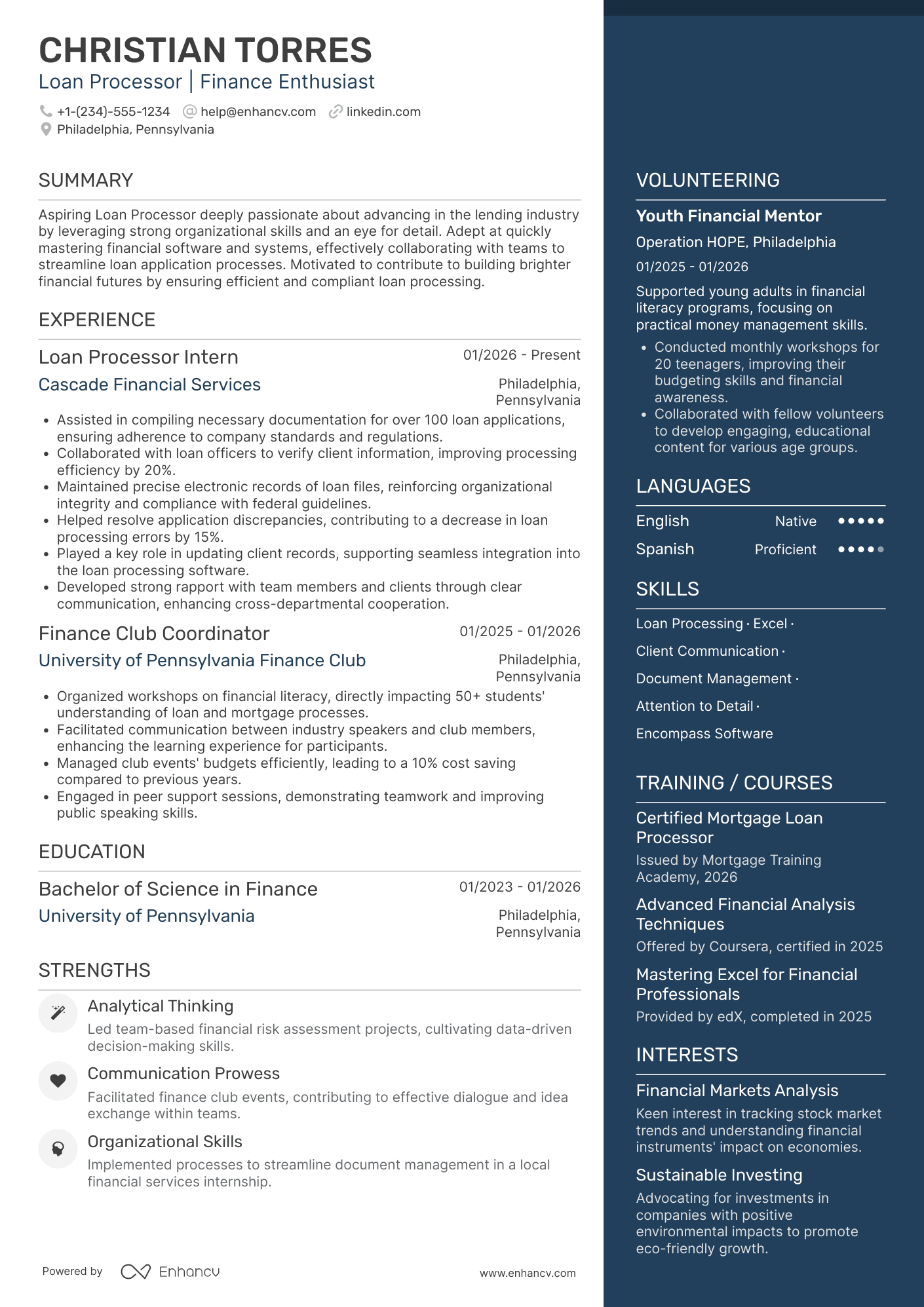 Loan Processor Trainee Resume Example