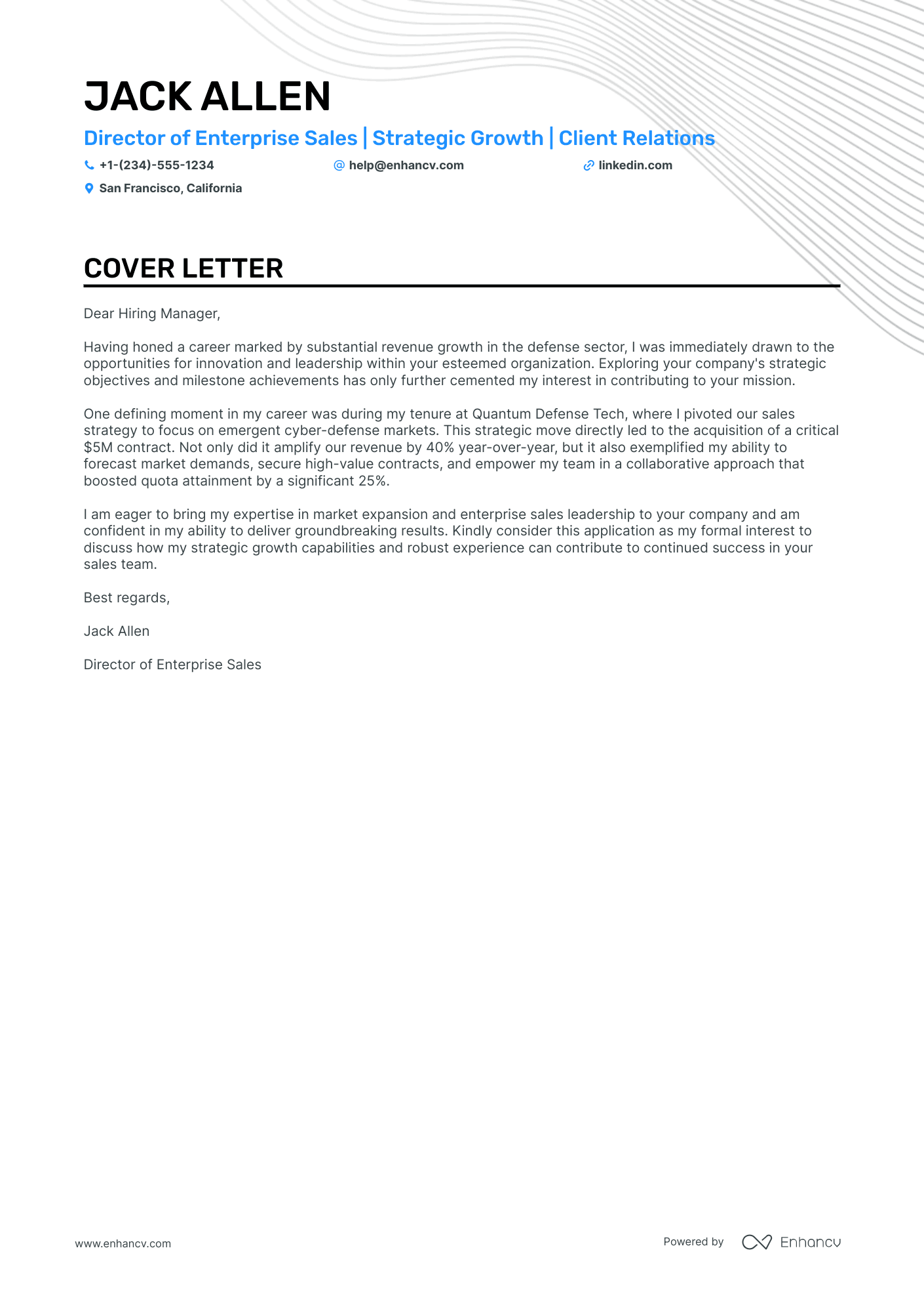 Enterprise Sales Resume Example