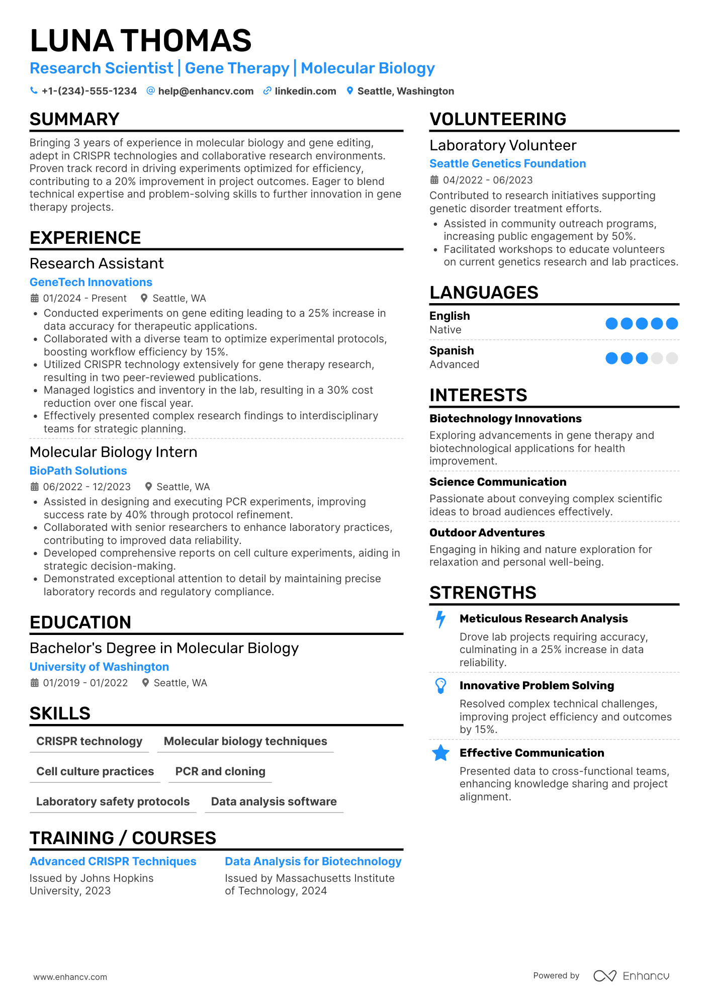 Research Associate II Resume Example