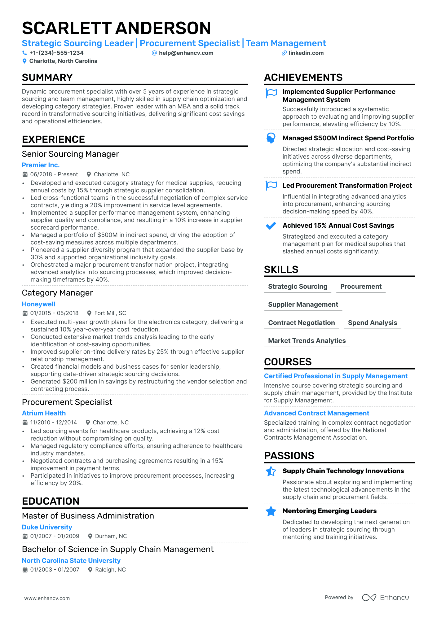 Team Manager Resume Example