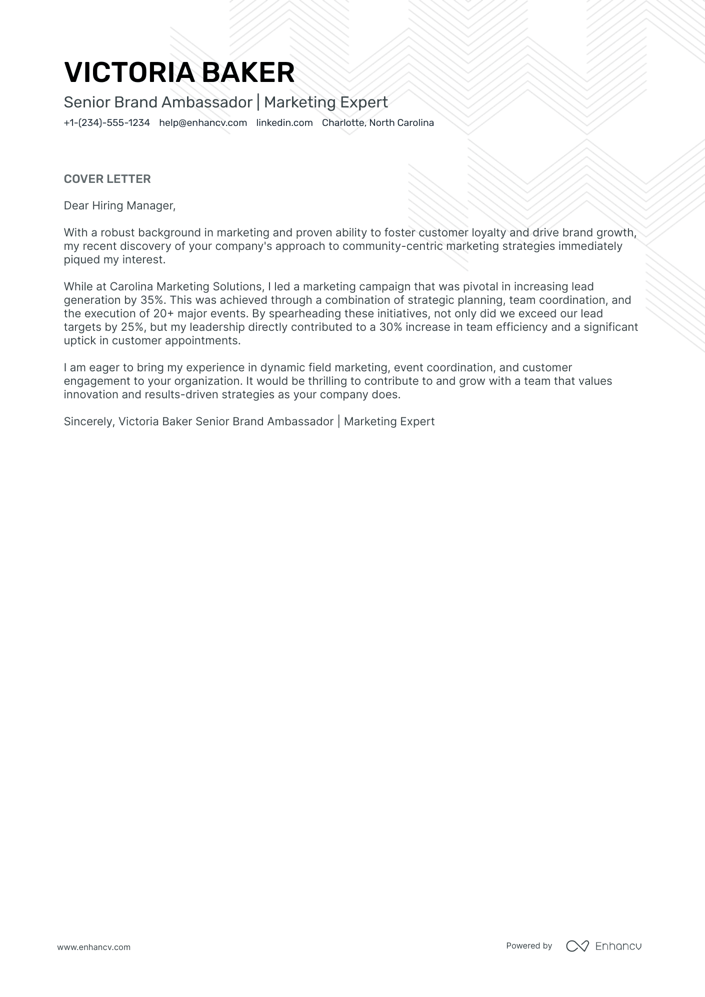 Senior Brand Ambassador Resume Example