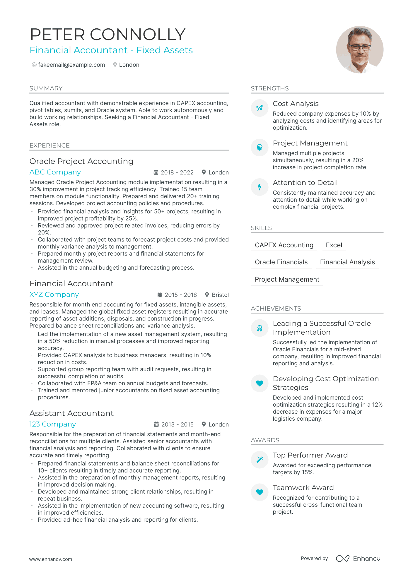 Oracle Project Accounting Resume Example