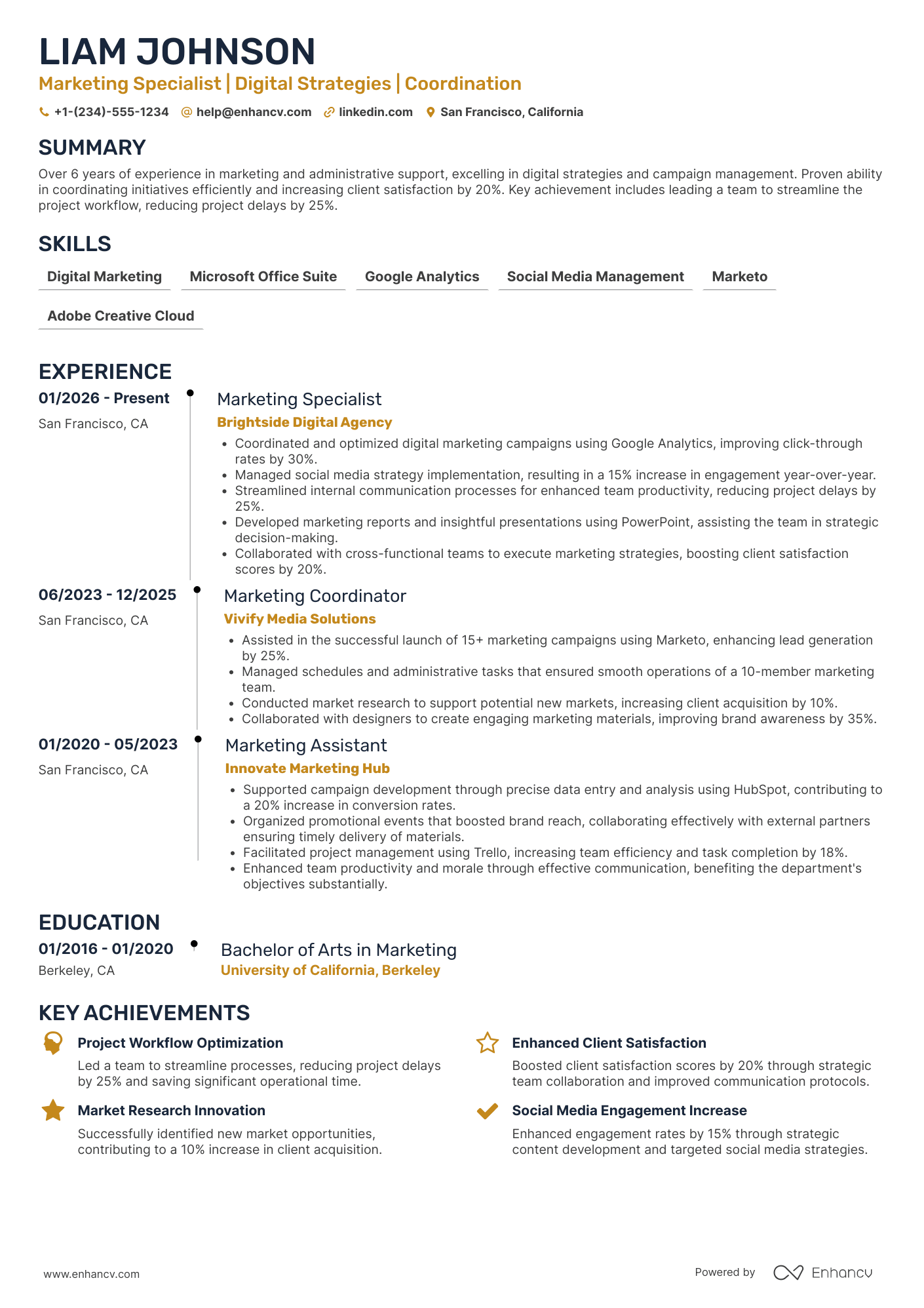 Marketing Administrative Assistant Resume Example