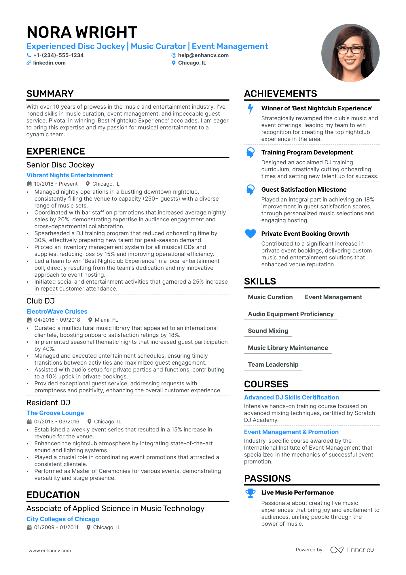 DJ Resume Example