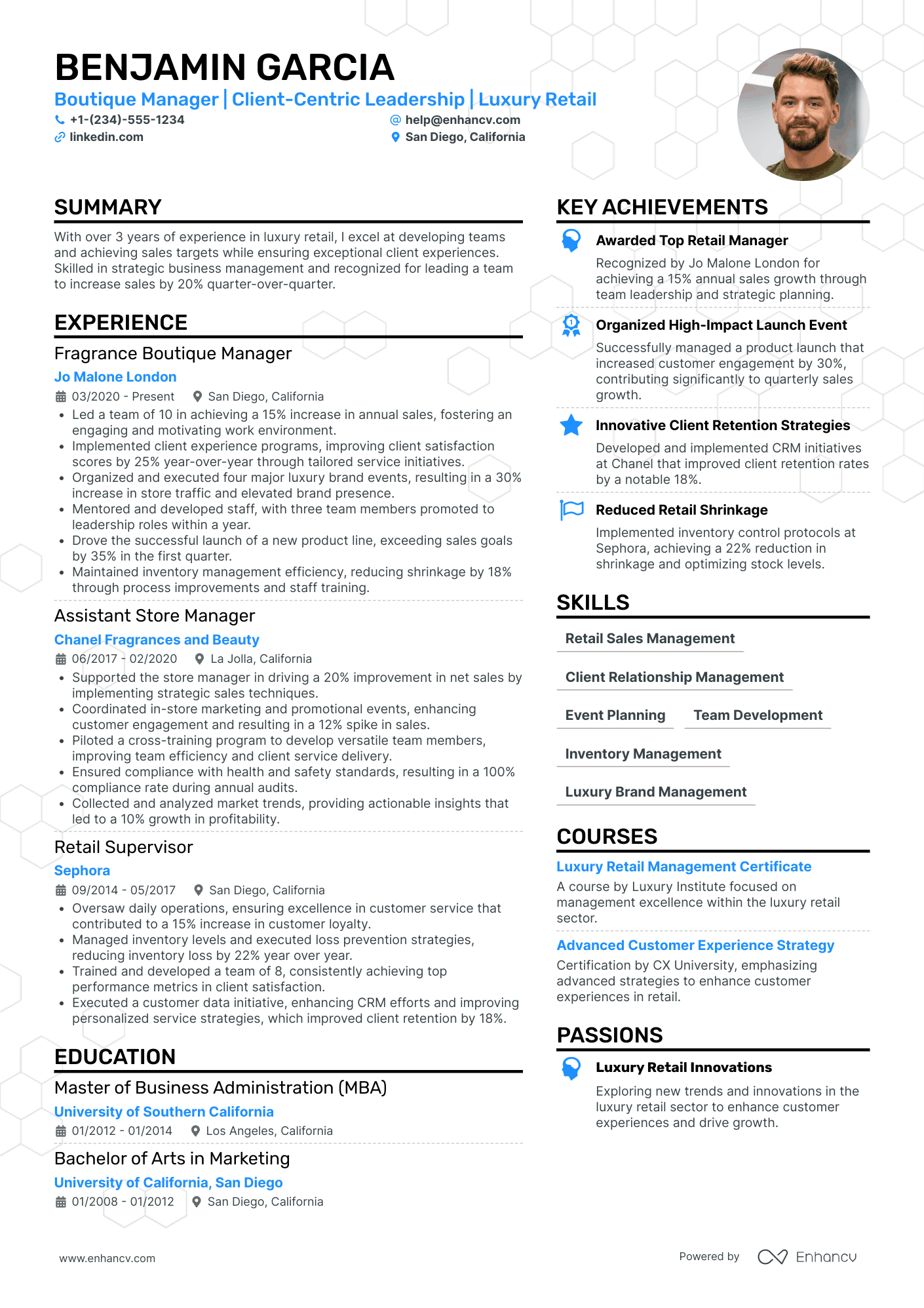 Boutique Store Manager Resume Example