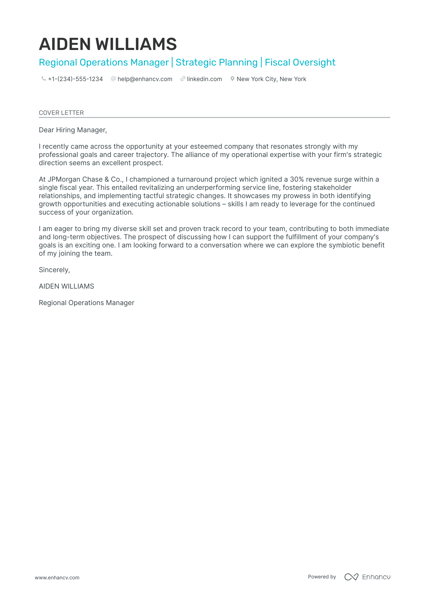 Regional Director Resume Example