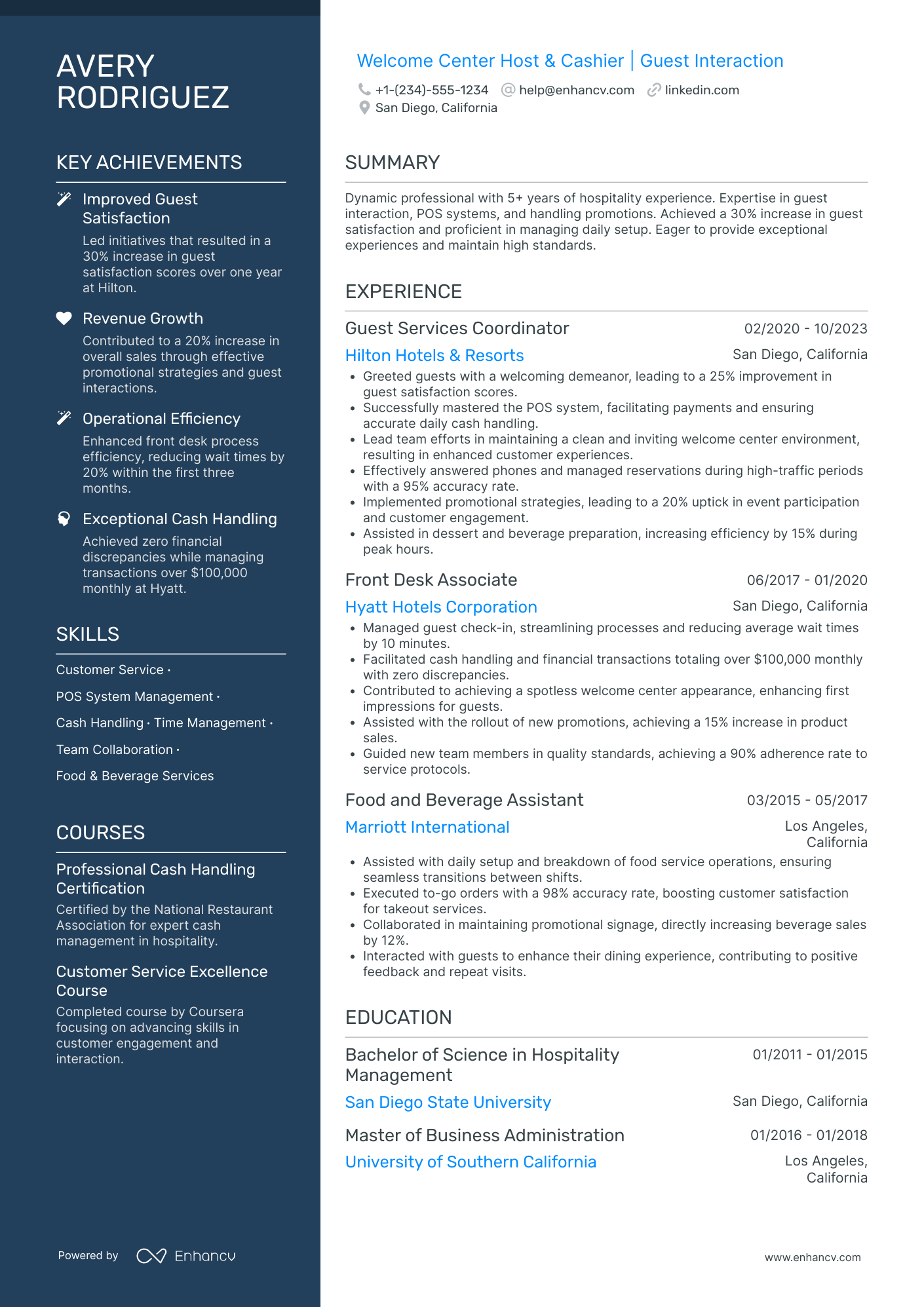 Theater Cashier Resume Example