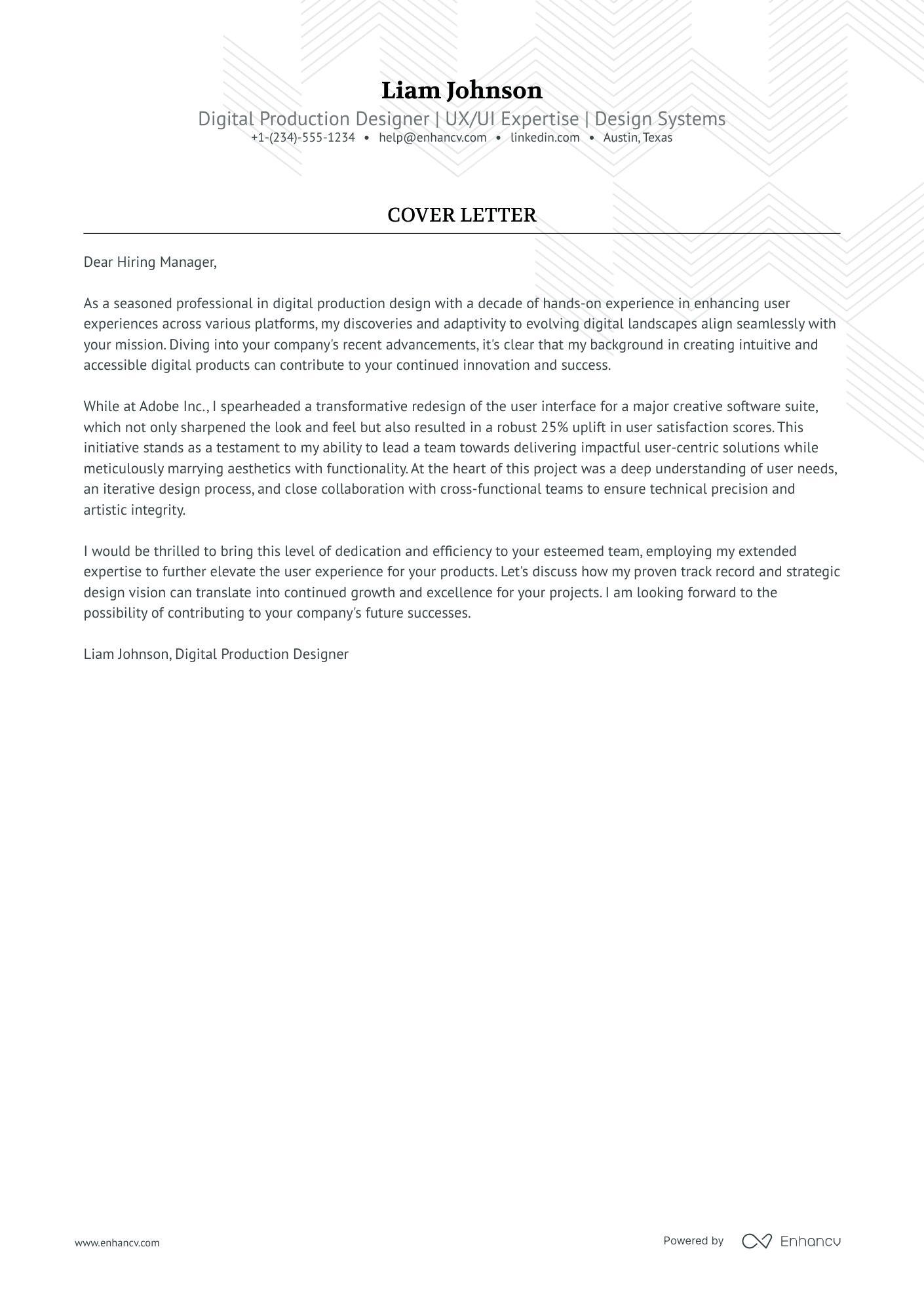 Production Designer Resume Example
