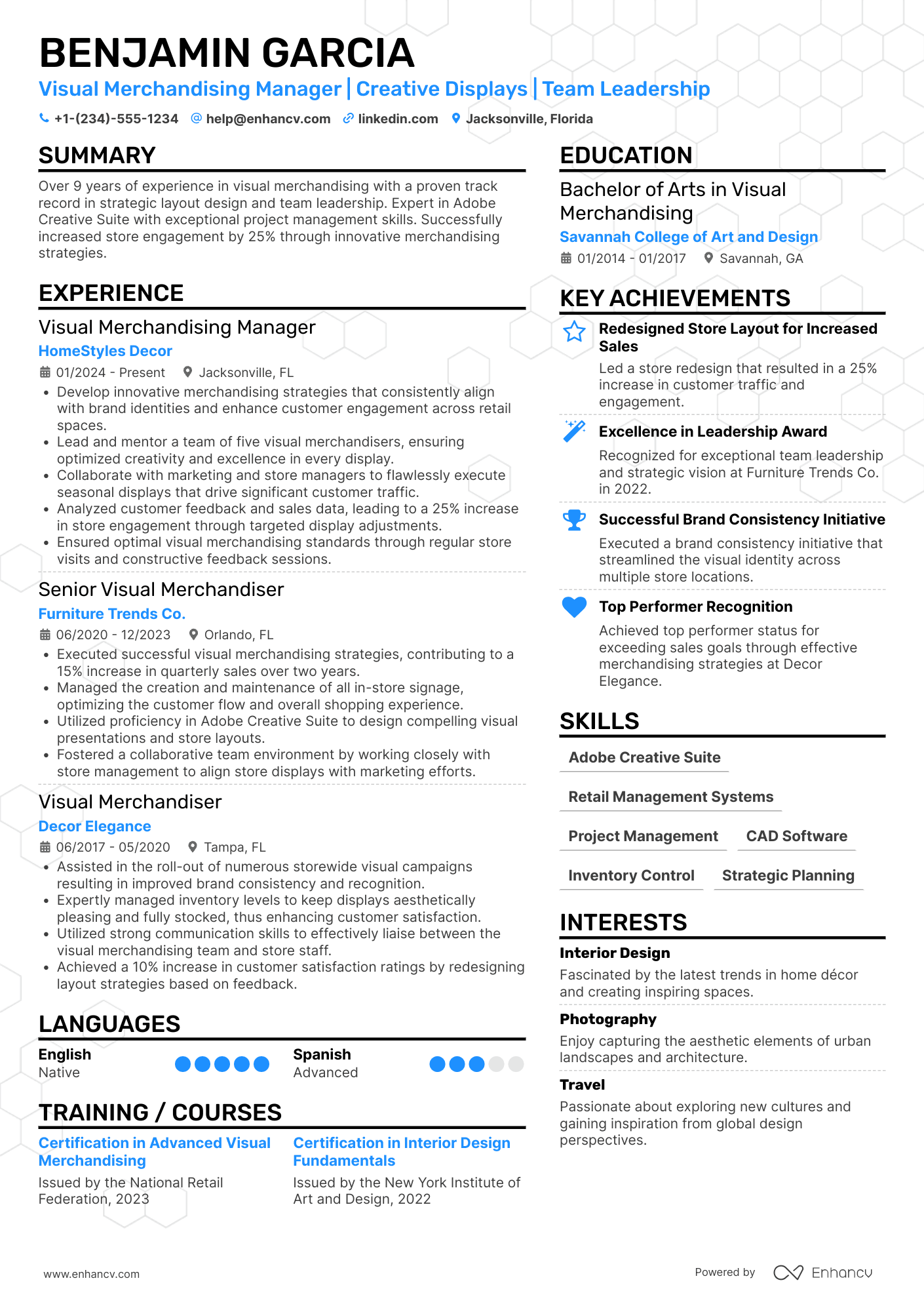 Visual Merchandising Manager Resume Example