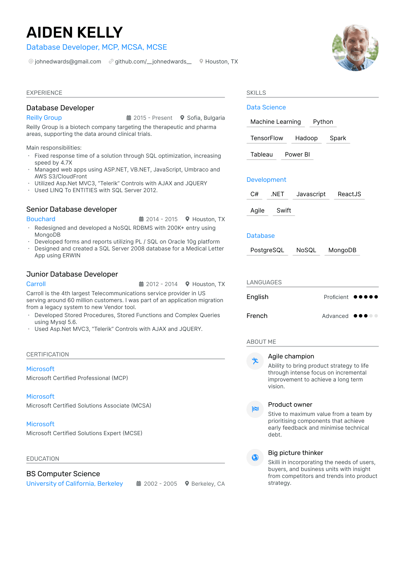 MongoDB Resume Example